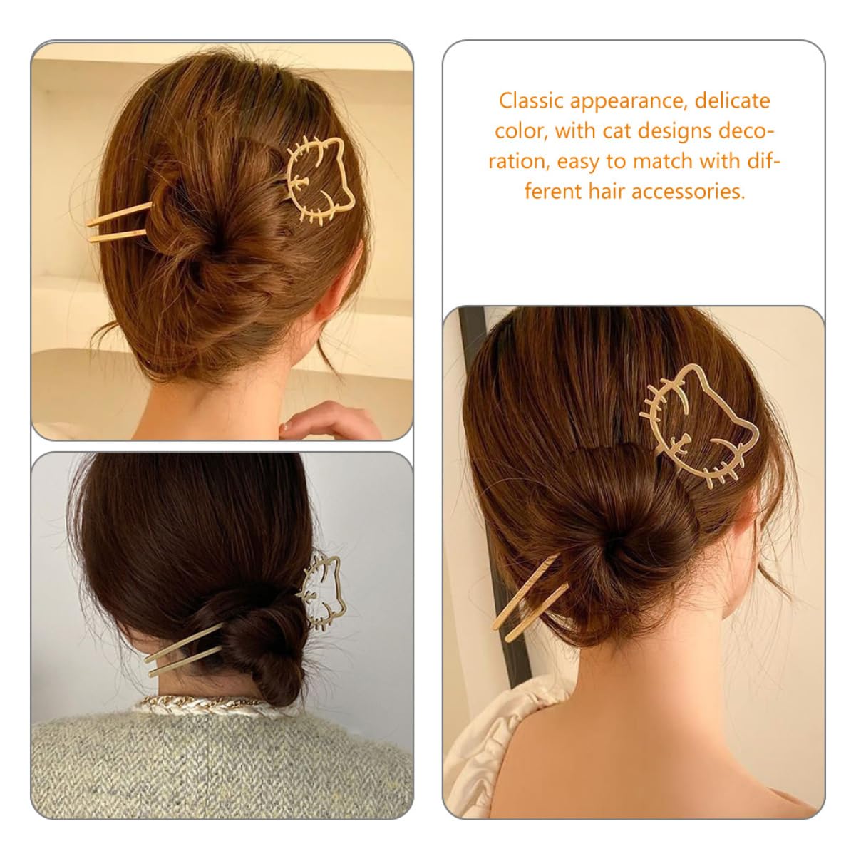 Elegant Metal Hair Stick for Women - Lightweight Cat Hair Chopsticks for Buns & Updos