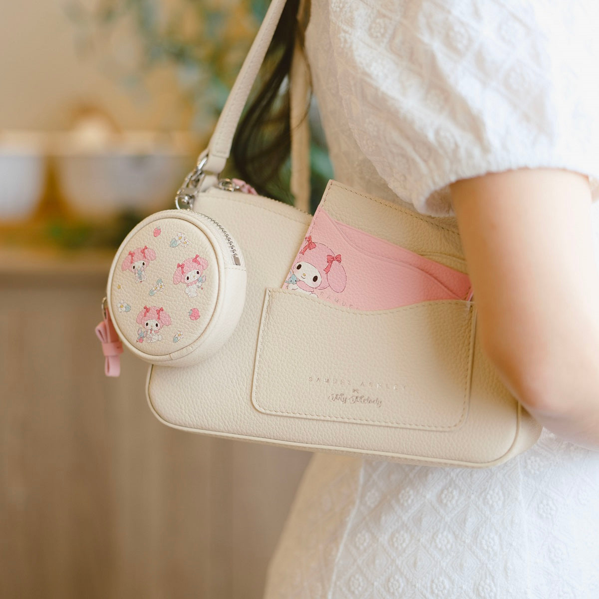 Samuel Ashley x Sanrio Characters Keychain Leather Pouch - Cute Anime Key Holder for Keys, Wallet & Small Essentials | Perfect for Cosplay, Gifts & Everyday Use
