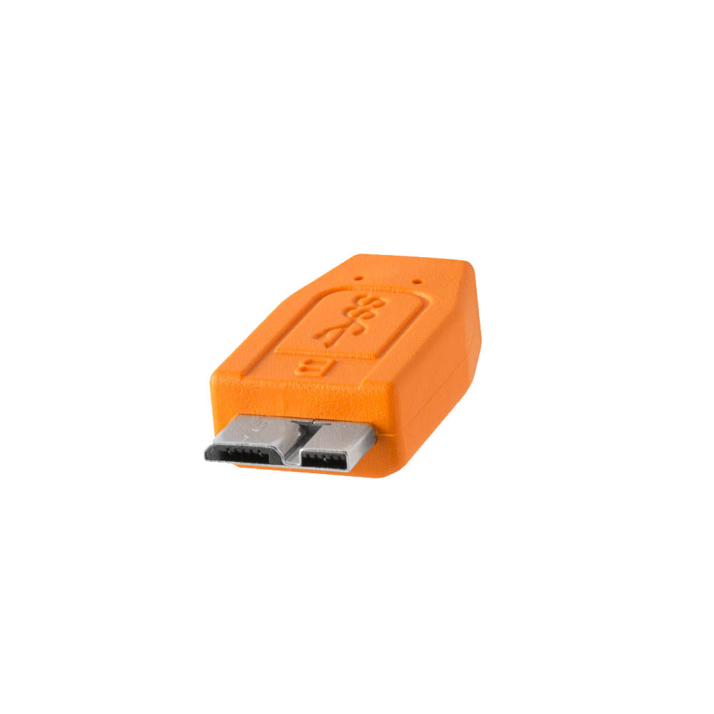 TetherPro 15ft USB C to USB 3.0 Micro B Cable - High Visibility Orange Nylon Braided Charging Cord for DSLR Cameras, Hard Drives & Android Devices - Durable Fast Charging & Data Sync Cable for Photographers & Tech Enthusiasts