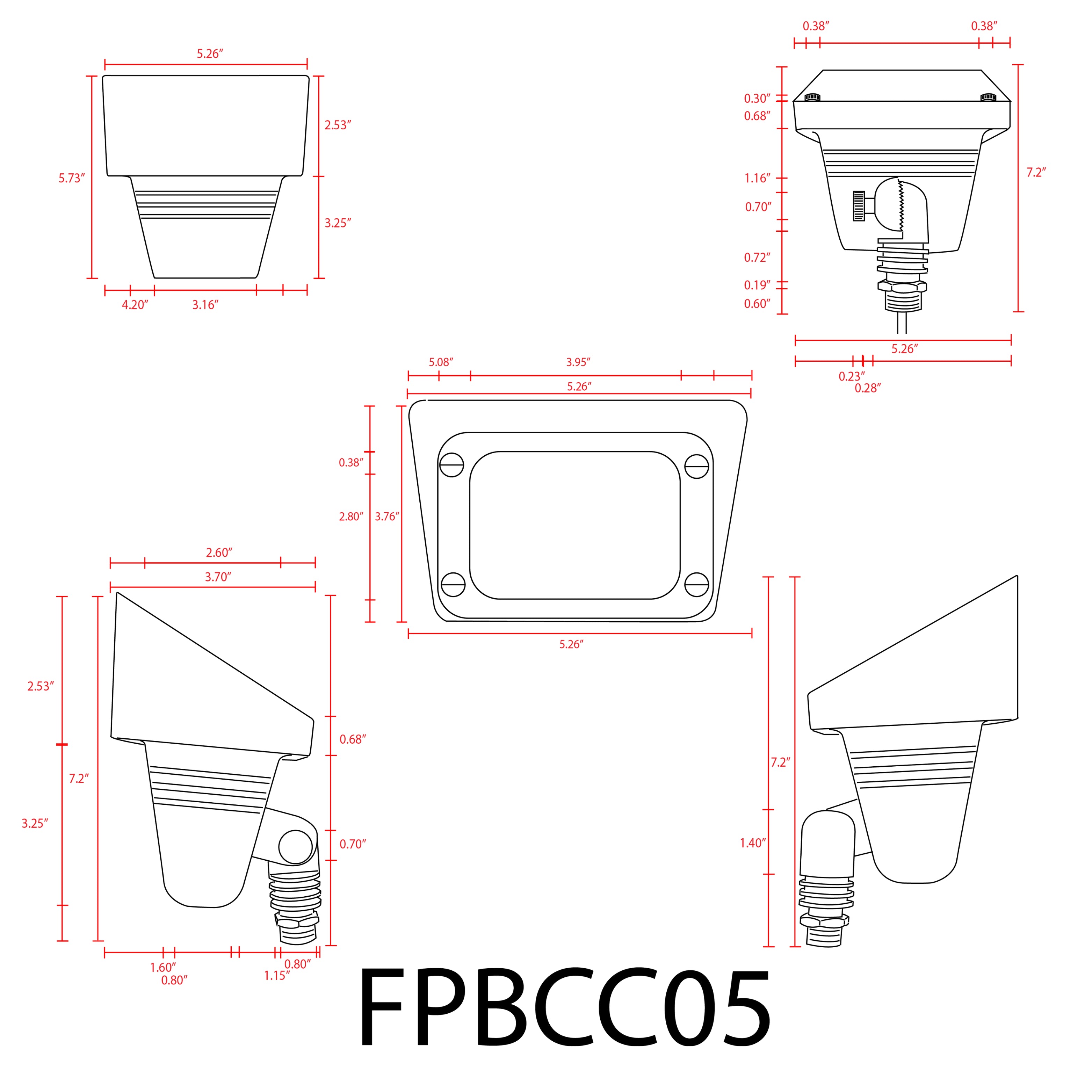 FPBCC05 Cast Brass 3CCT Adjustable 3W 10W Rectangular Built-In LED Flood Light - Low Voltage Outdoor Lighting Fixture for Garden, Pathway, and Landscape Illumination
