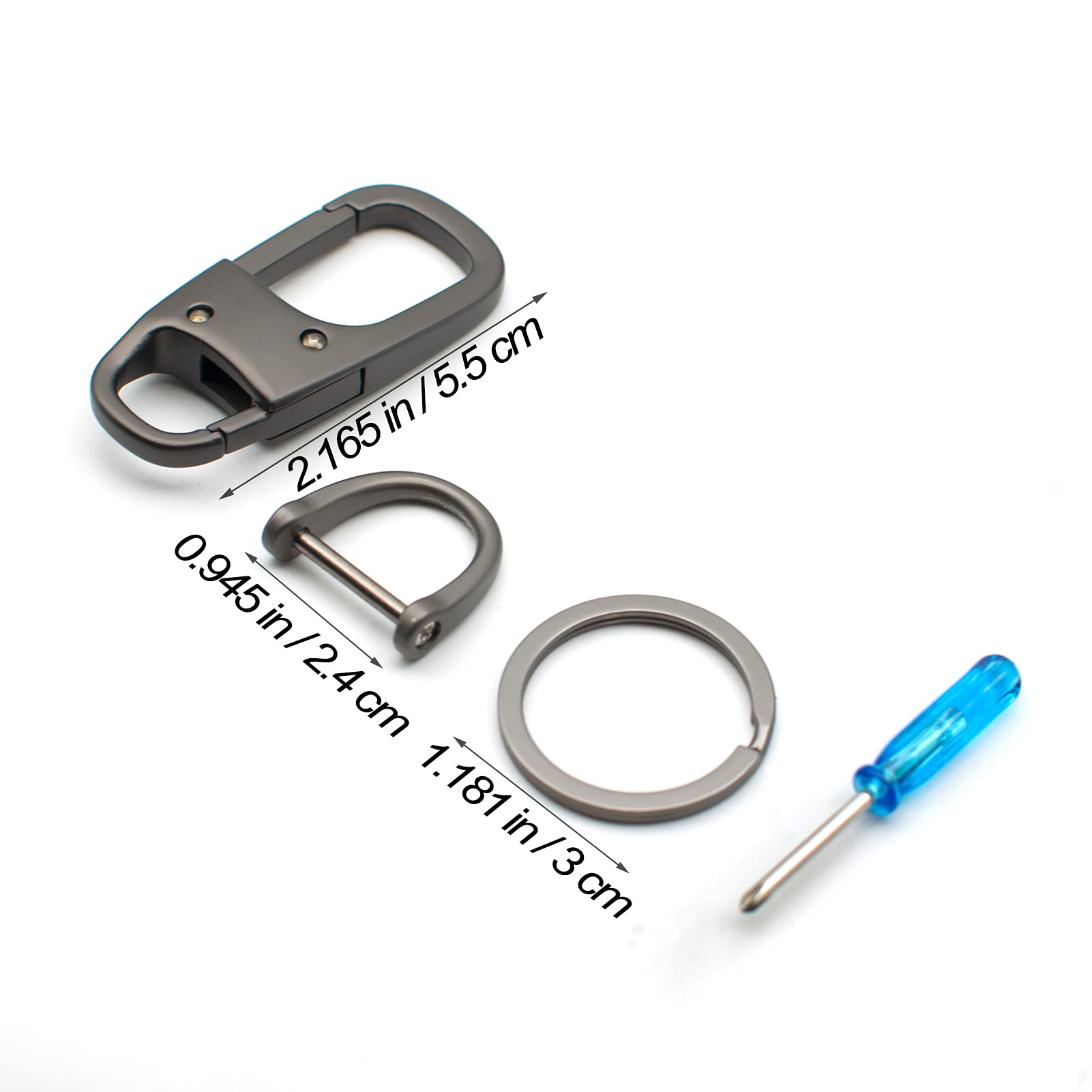 Metal Keychain with Detachable Ring - Car Keys & Anti-Lost Clip for Men & Women | Daily Use & Travel