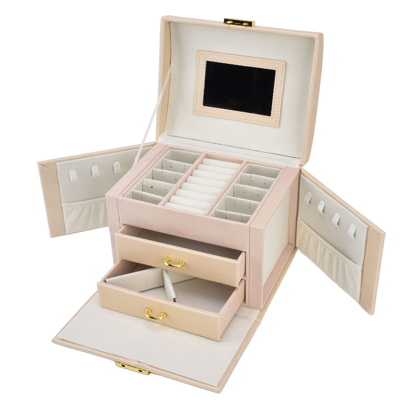 Velvet Jewelry Travel Organizer Box - Compact & Sturdy Ring Storage Case for Women | Perfect for Travel, Gifts & Home Jewelry Organization