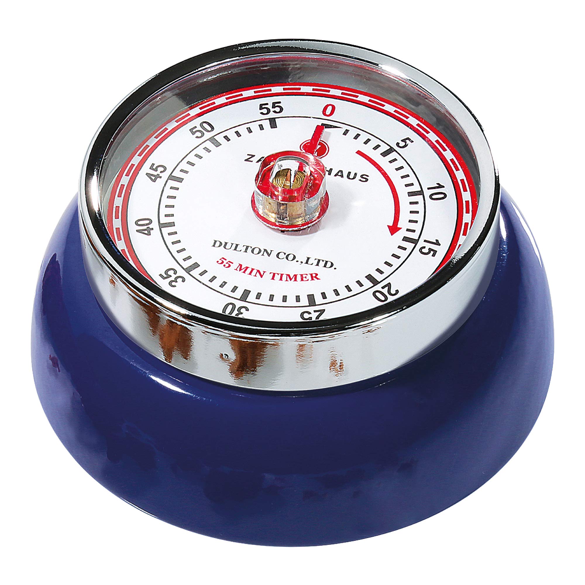 Zassenhaus M071832 Retro Magnetic Kitchen Timer - 60 Minute Countdown, Stainless Steel, Navy Blue - Perfect for Baking, Cooking & Home Decor