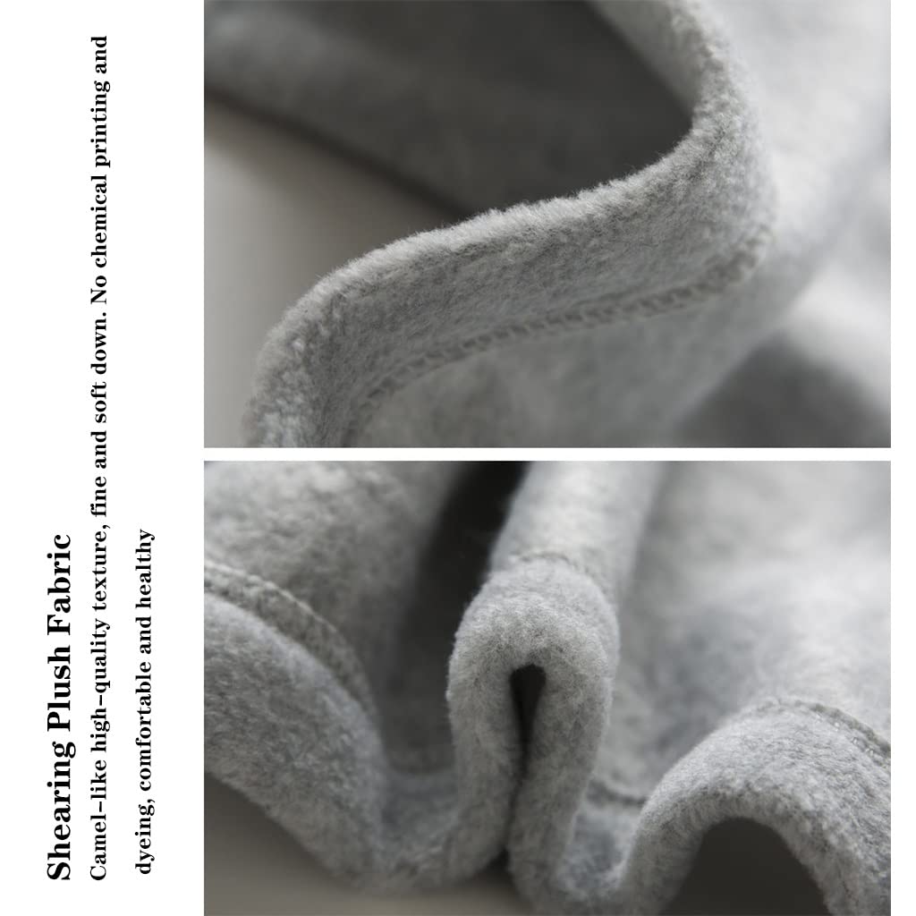 **Men's & Women's Plush Hooded Robes - Big & Tall Fleece Bathrobe, Floor Length Nightgown, Plus Size Extra Soft Matching Couple Pajamas - Light Gray (Size S-127cm) - Cozy Loungewear for Spa, Winter & Relaxation at Home**