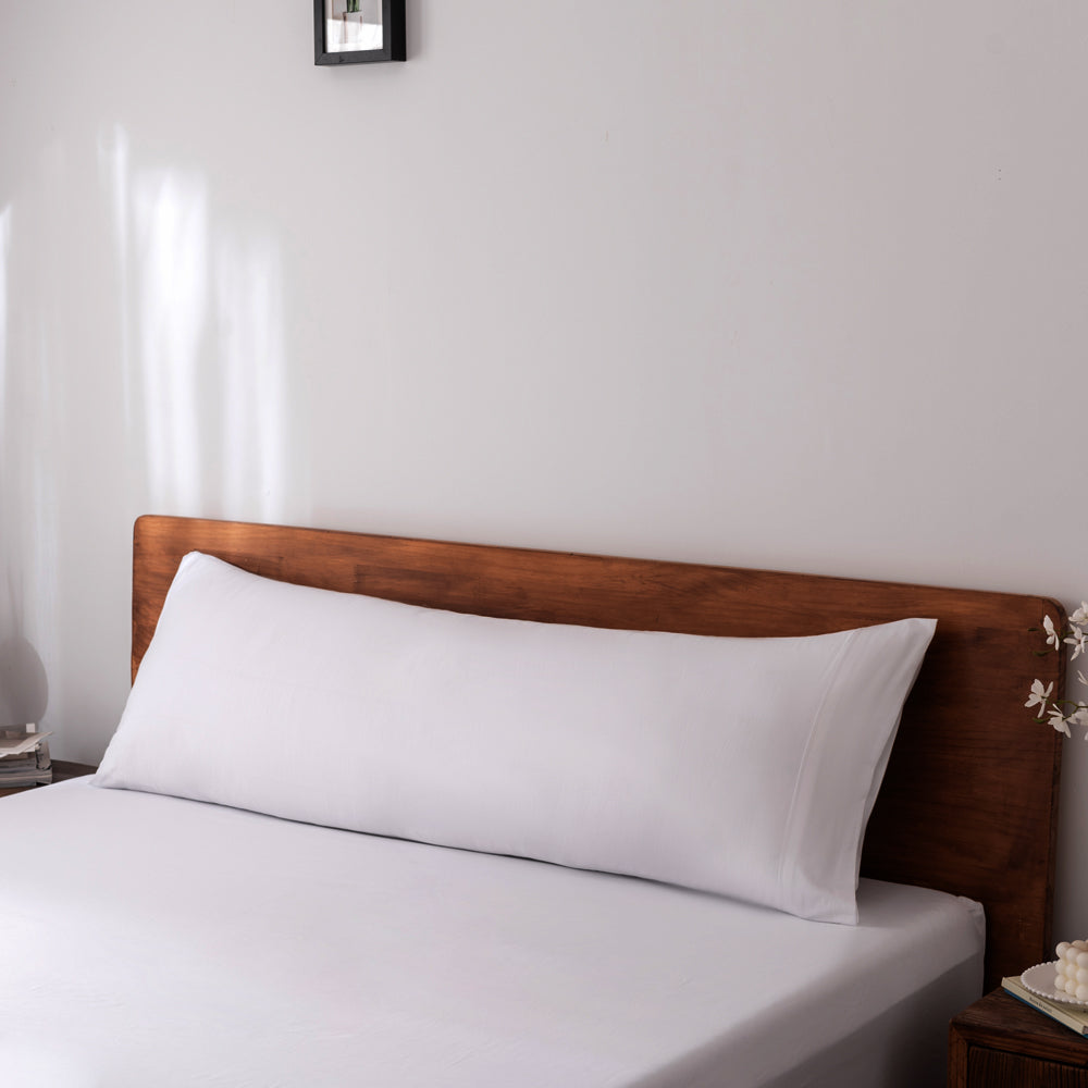 Premium Casey Cotton Body Pillowcase 400 Thread Count - Soft White Bedding for Adults - Perfect for Side Sleepers, Pregnancy Support & Home Decor