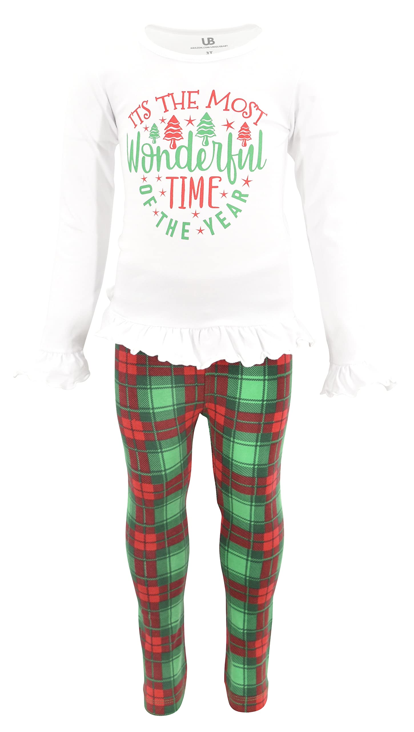 Girls 2-Piece Leggings Outfit with Ruffle Waist - Toddler Clothes Set for Playtime