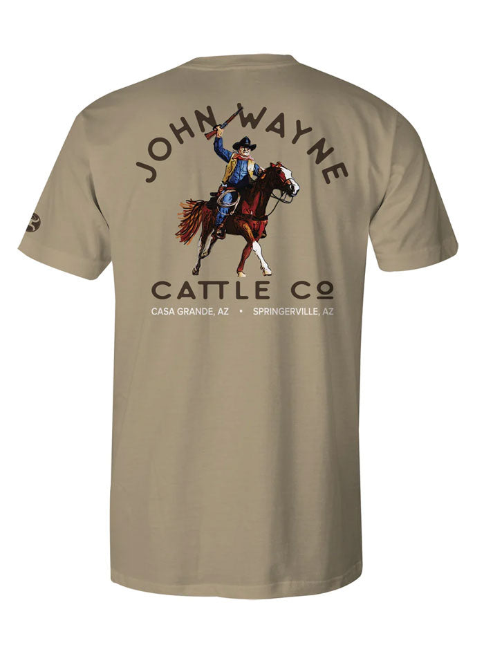 Hooey HT1700TN John Wayne Vintage T-Shirt for Men - Classic Western Style Tan Cotton Tee - Perfect for Casual Wear, Western Events & Cowboy Outfits
