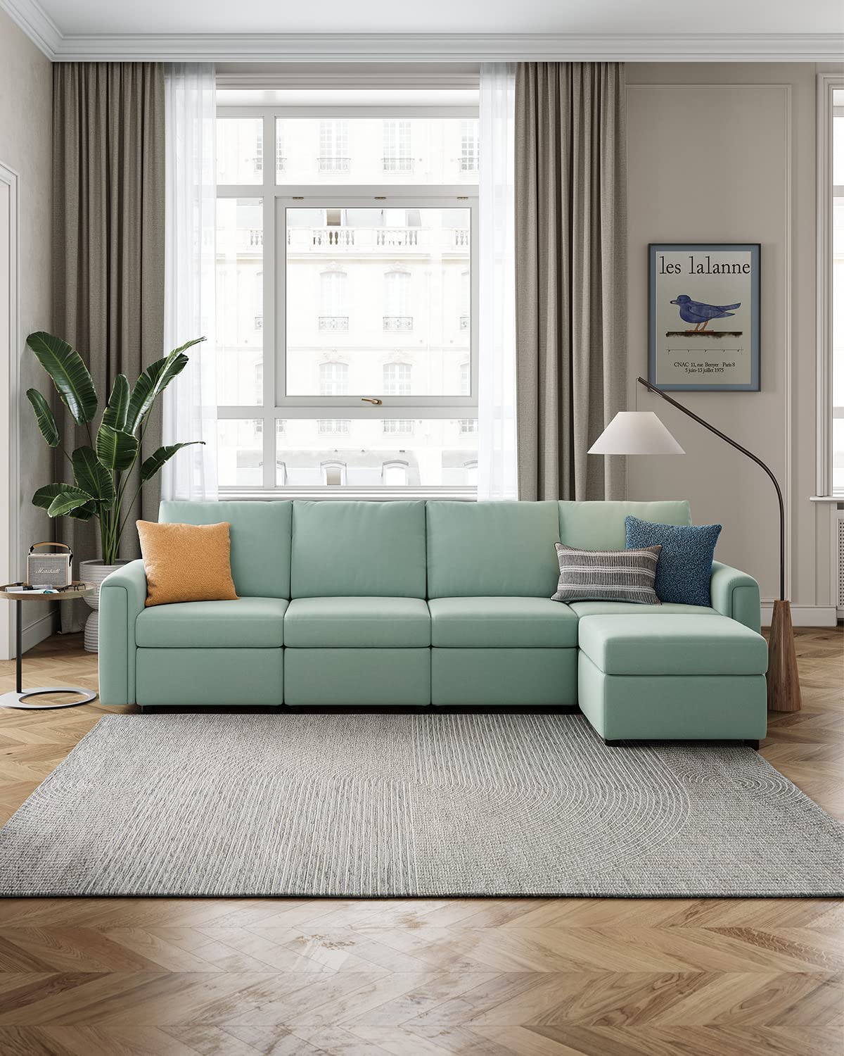 LINSY HOME Modular Sectional Sofa Armrest Pair - Wide Track Arm in Teal for Sofa Extension & Upgrade | Perfect for Living Room, Lounge & Home Theater Seating