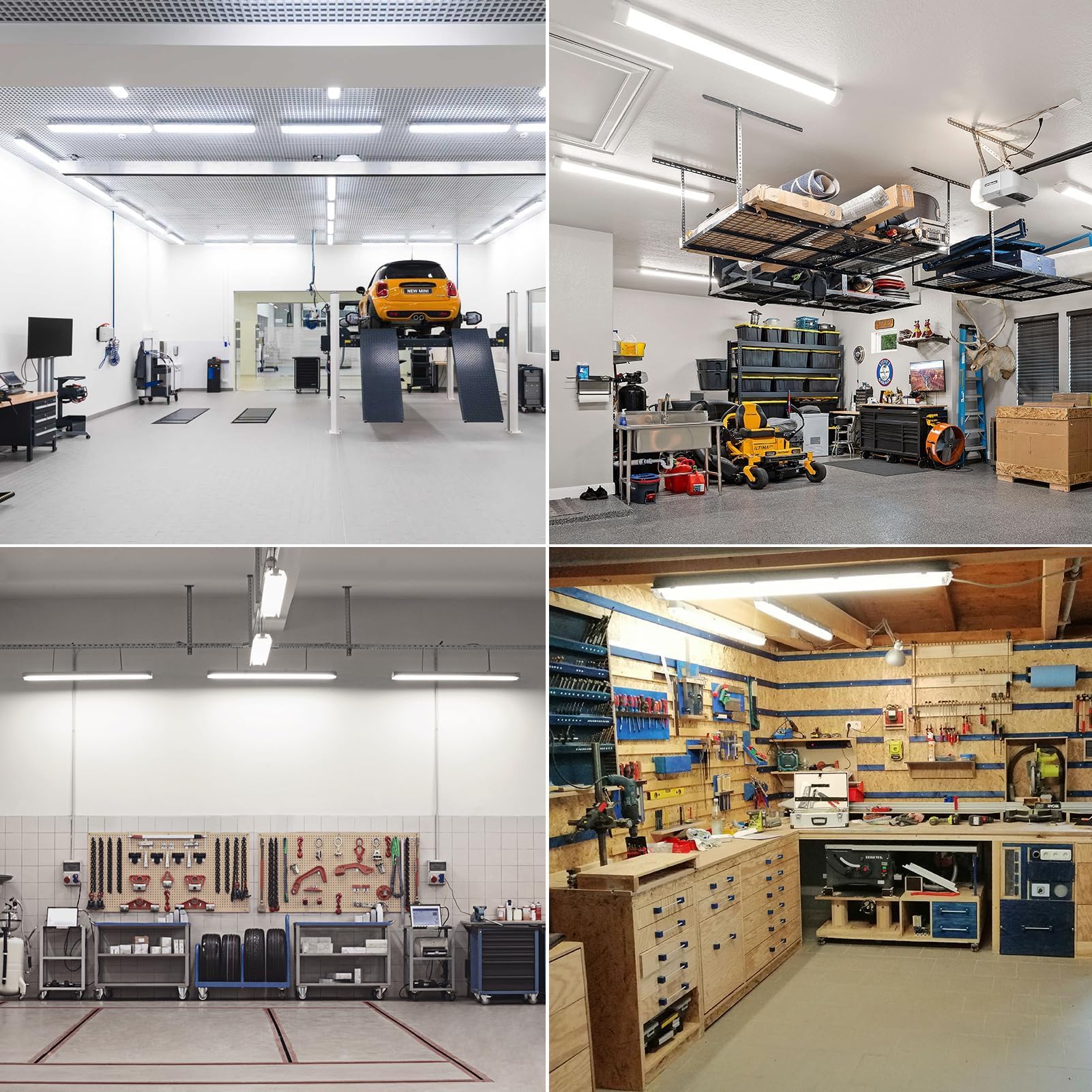 CNSUNWAY 2FT LED Shop Light, 24W 5000K Daylight White T8 LED Light Fixture, 3100LM Super Bright, D-Shaped Linkable LED Tube Lights for Garage, Workshop, Basement, Office - Plug & Play, Energy Saving, 2 Pack - Perfect for Task Lighting, Workbench Illumination & Home Improvement Projects