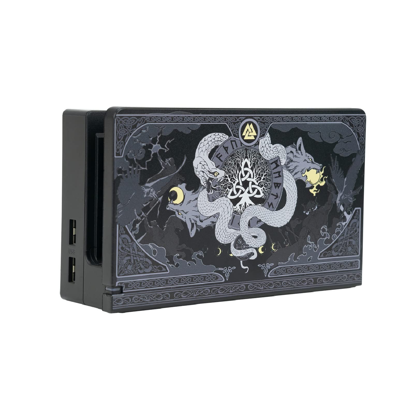 YOCORE Ragnarok Front Plate Cover for Nintendo Switch Charging Dock - Scratch Resistant Hard Thin Case & DIY Replacement Housing - Perfect for Gaming Setup, Home Entertainment & Switch Accessories Collection