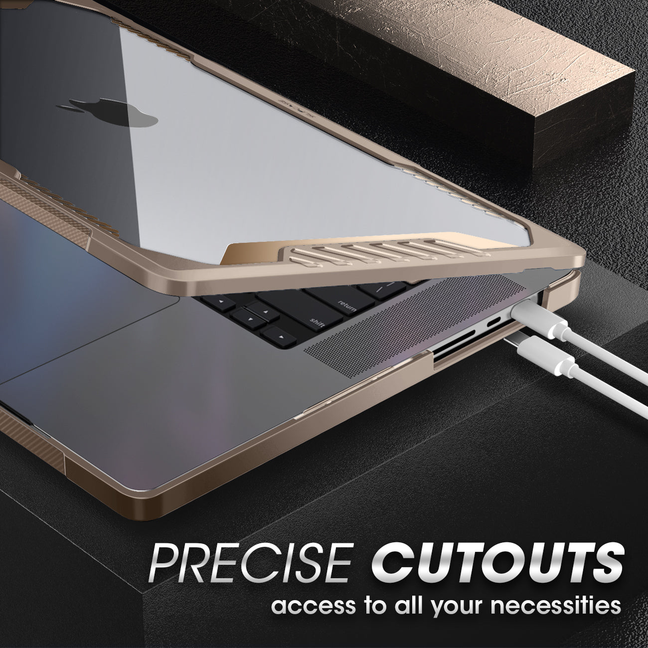 MacBook Pro 14 inch (2021/2023) Protective Case - Unicorn Beetle Series in Tan | Shockproof & Scratch-Resistant Cover for Work & Travel