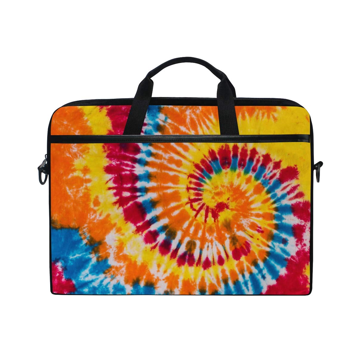 VIKKO Tie Dye Red Yellow Swirl Laptop Bag - Stylish Shockproof Sleeve Case for 11.6-14 Inch Laptops, Tablets, Ultrabooks with Shoulder Strap - Perfect for Work, Travel, and School