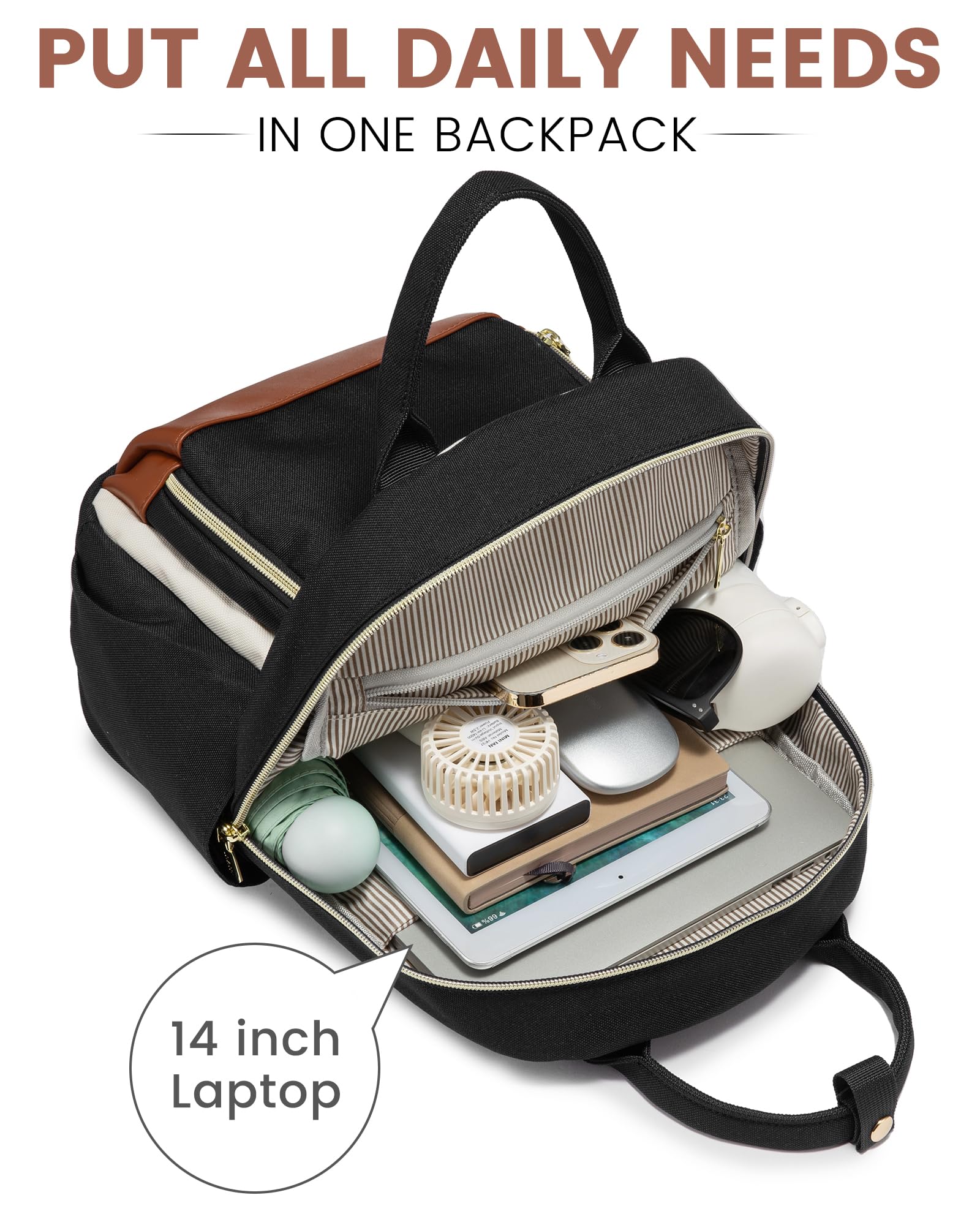 LOVEVOOK Small Backpack Purse for Women - Mini Backpack Bag, Cute Fashion Backpack for Daily Use, Travel & Work - Beige, Black, Brown - Perfect for Commuting, Shopping & Weekend Getaways