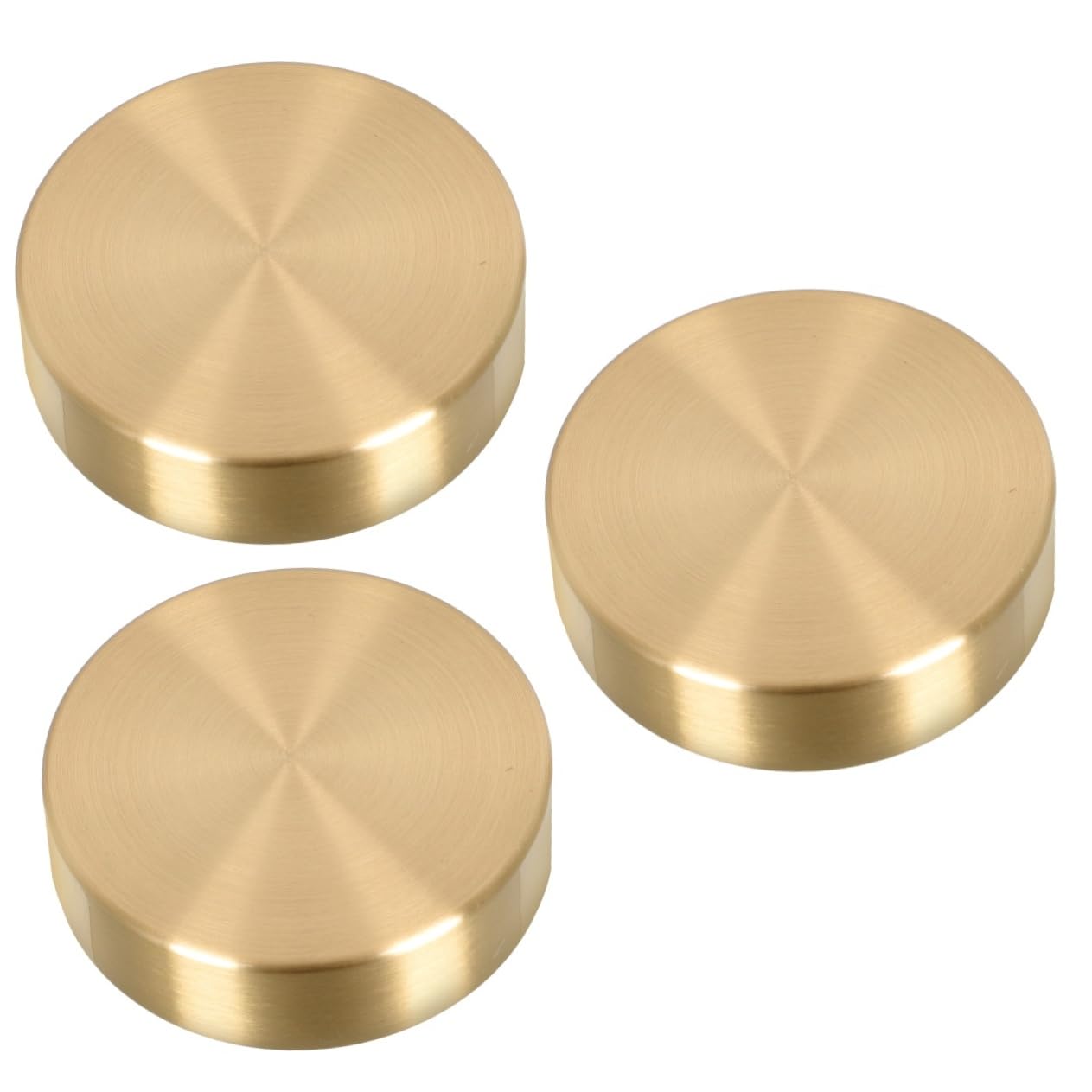 Vintage Brass Paperweights Set of 3 - Round Ruler Design for Calligraphy, Ink Art & Stationery - Heavy Duty Desk Accessories for Artists, Writers & Office Use