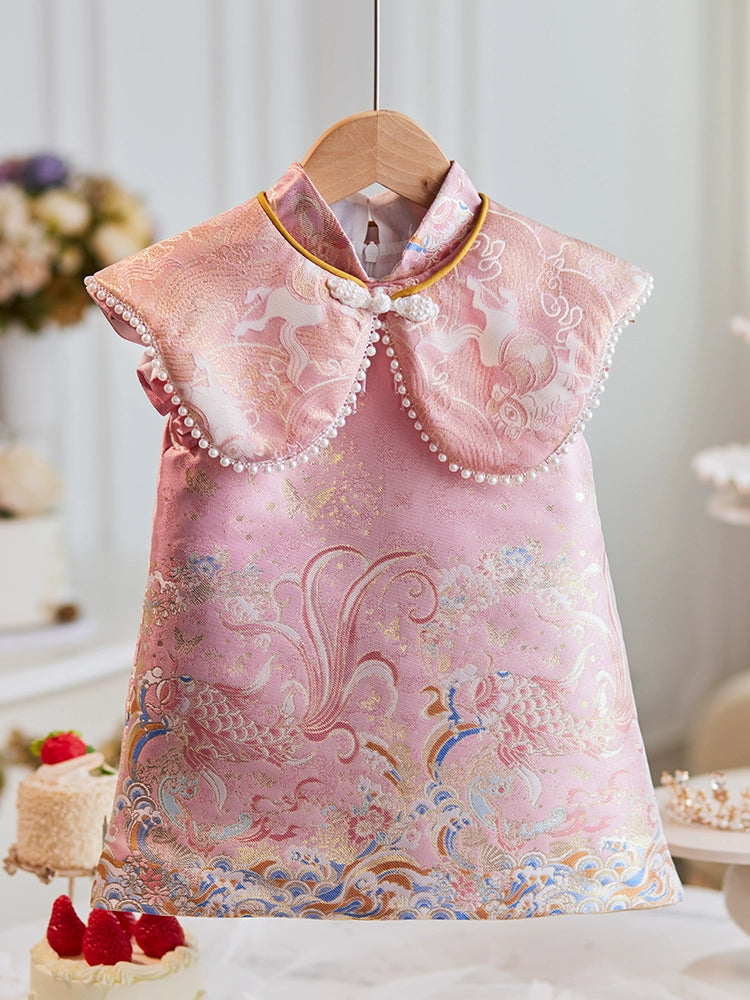 Baby Pink Birthday Princess Dress for Girls – Elegant Communion Dress for Special Occasions | Perfect for Birthday Parties, First Communion & Formal Events