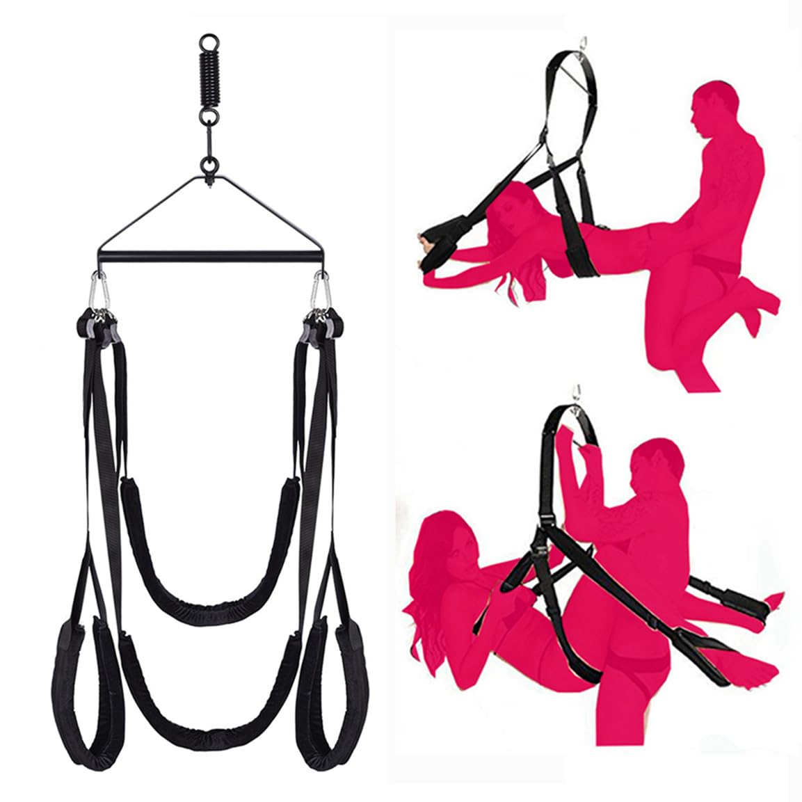 Heavy Duty Ceiling Sex Swing Stand for Adults - Adjustable 360 Degree Swivel Suspension Kit with Comfortable Seat Frame & Secure Straps - Perfect for Indoor Bondage, BDSM Play and Spice Up Your Bedroom Life