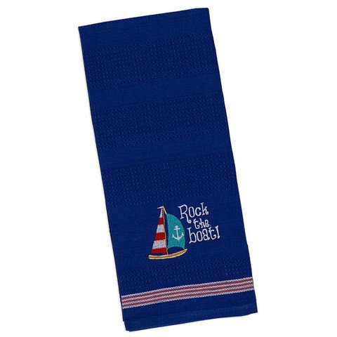 Rock the Boat Embroidered Dish Towel - Kitchen & Dining Decor
