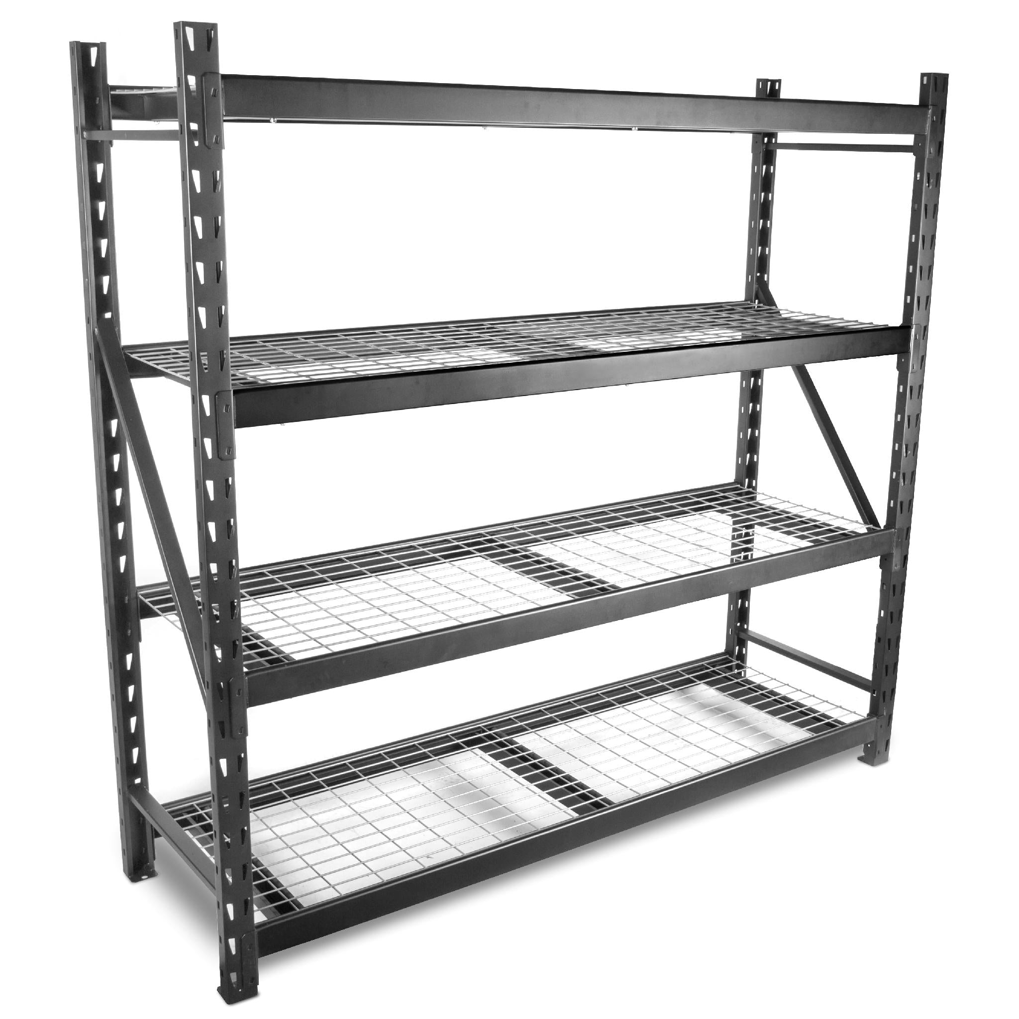 WEN RK7724 4-Tier Heavy Duty Steel Storage Rack - Adjustable Shelves, 8000 lb Capacity - Perfect for Warehouse, Garage & Industrial Organization