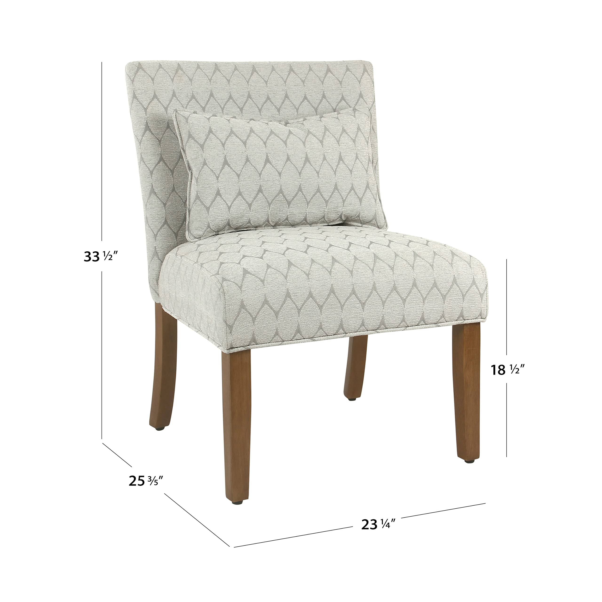HomePop Parker Accent Chair with Pillow - Textured Gray Upholstered Living Room Chair for Small Spaces, Apartment Decor & Cozy Reading Nook
