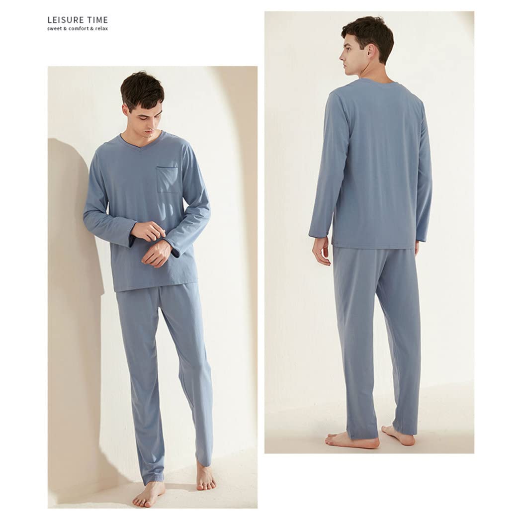 Men's Soft Modal Cotton Long Sleeve Pajama Set - 2 Piece Comfortable Sleepwear for Lounge & Bedtime - Cozy Homewear for Relaxing Evenings & Winter Nights