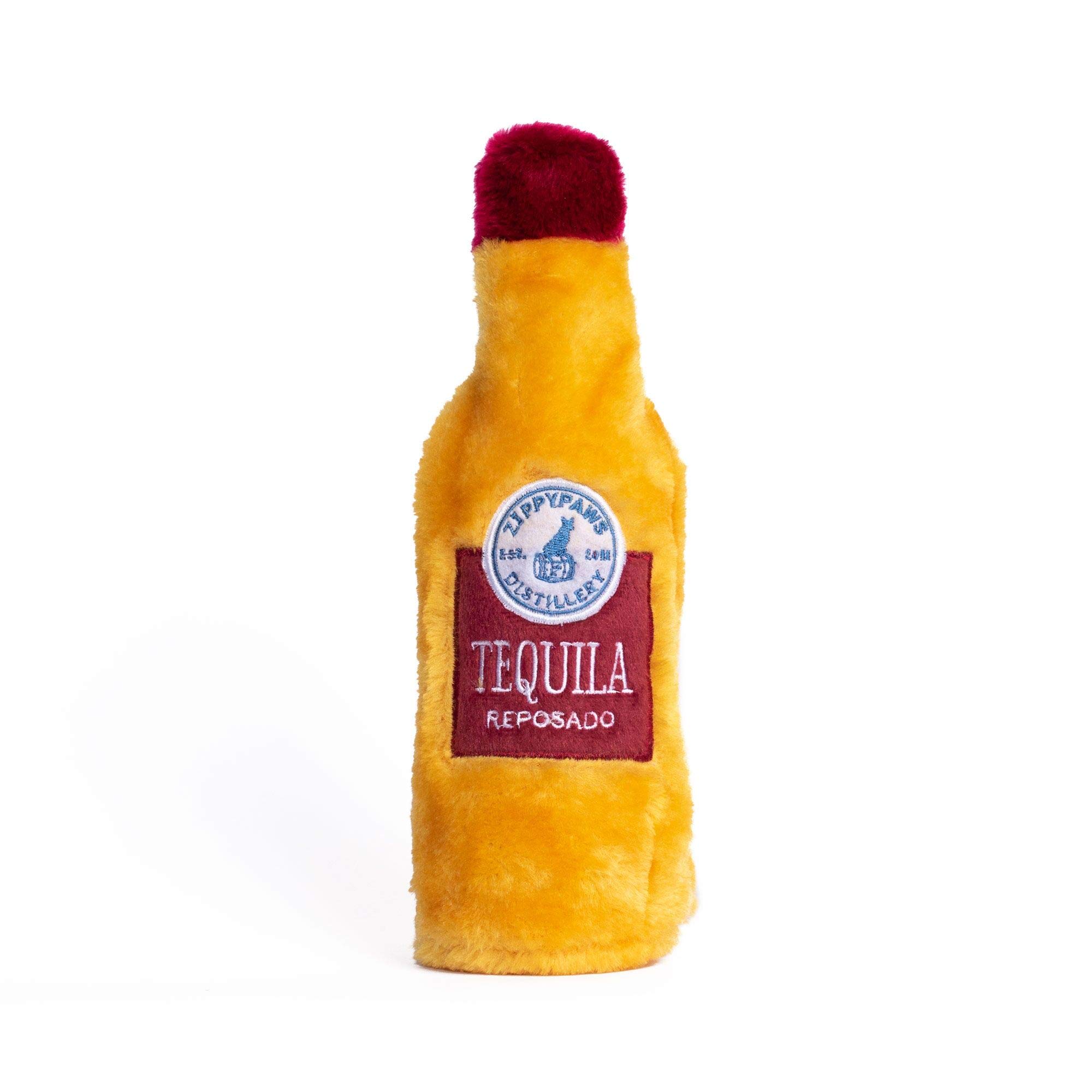 ZippyPaws Happy Hour Crusherz - No Stuffing Crinkle & Squeaky Dog Toy for Small and Large Dogs - Tequila Themed Pet Chew Toy (Pack of 1) - Perfect for Playtime, Training Rewards and Interactive Fun