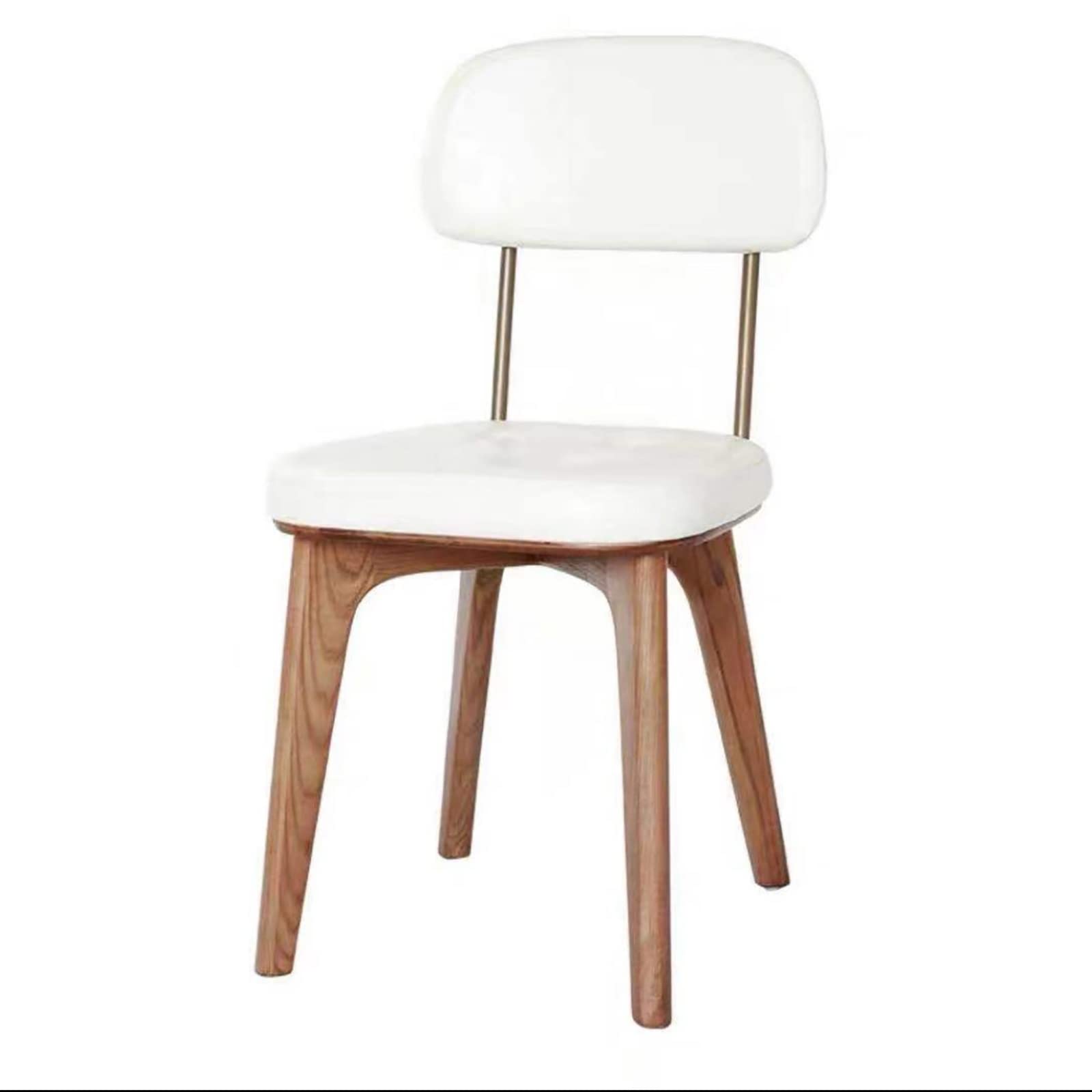 Industrial Metal Solid Wood Coffee Chair - Modern Leather Dining Chair with Soft Cushion - Designer Home & Office Furniture for Living Room, Cafe, Restaurant (Color: C)