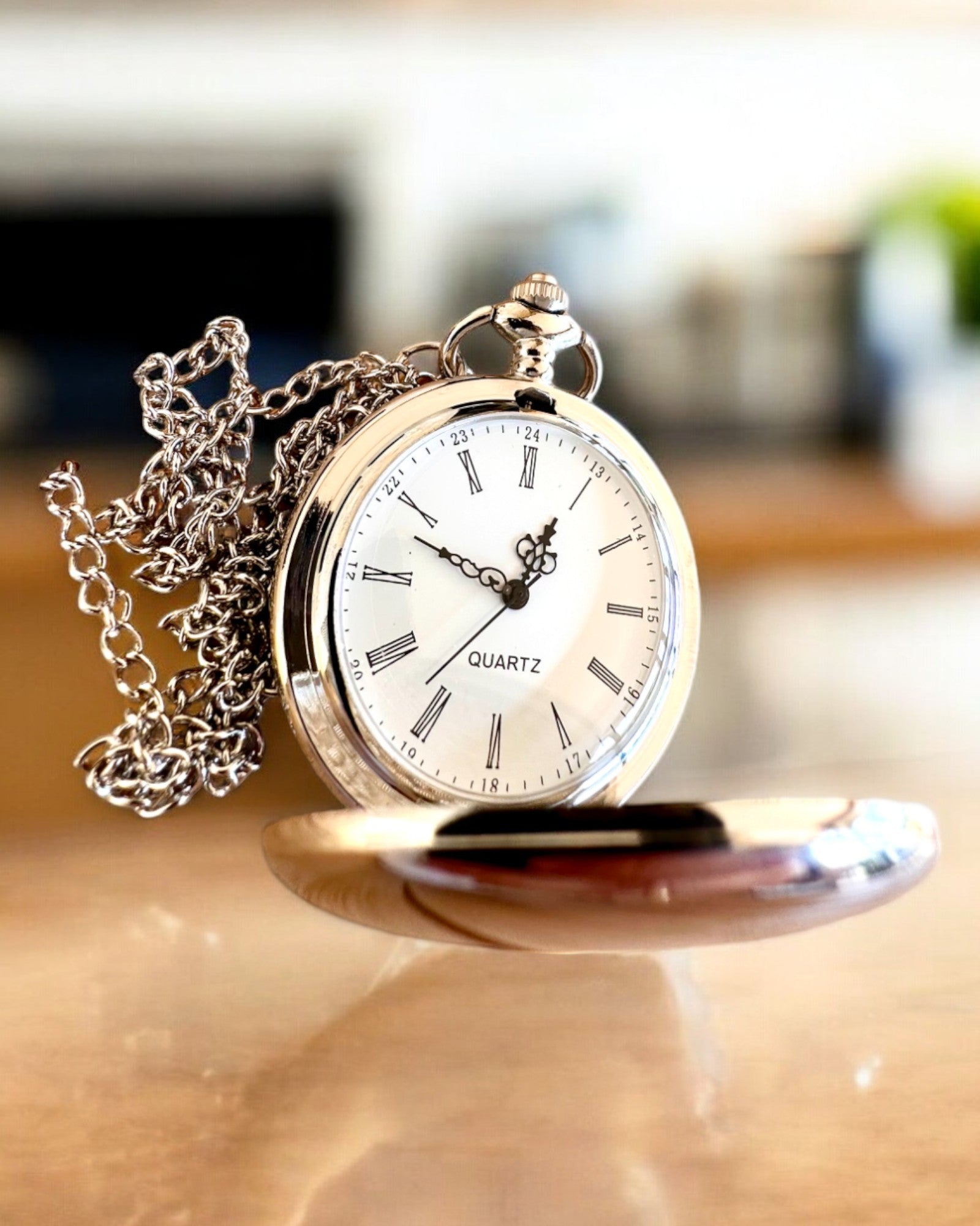 Vintage Silver Pocket Watch - Custom Engraved Classic Timepiece for Men & Women | Perfect Gift for Anniversaries, Weddings & Special Occasions