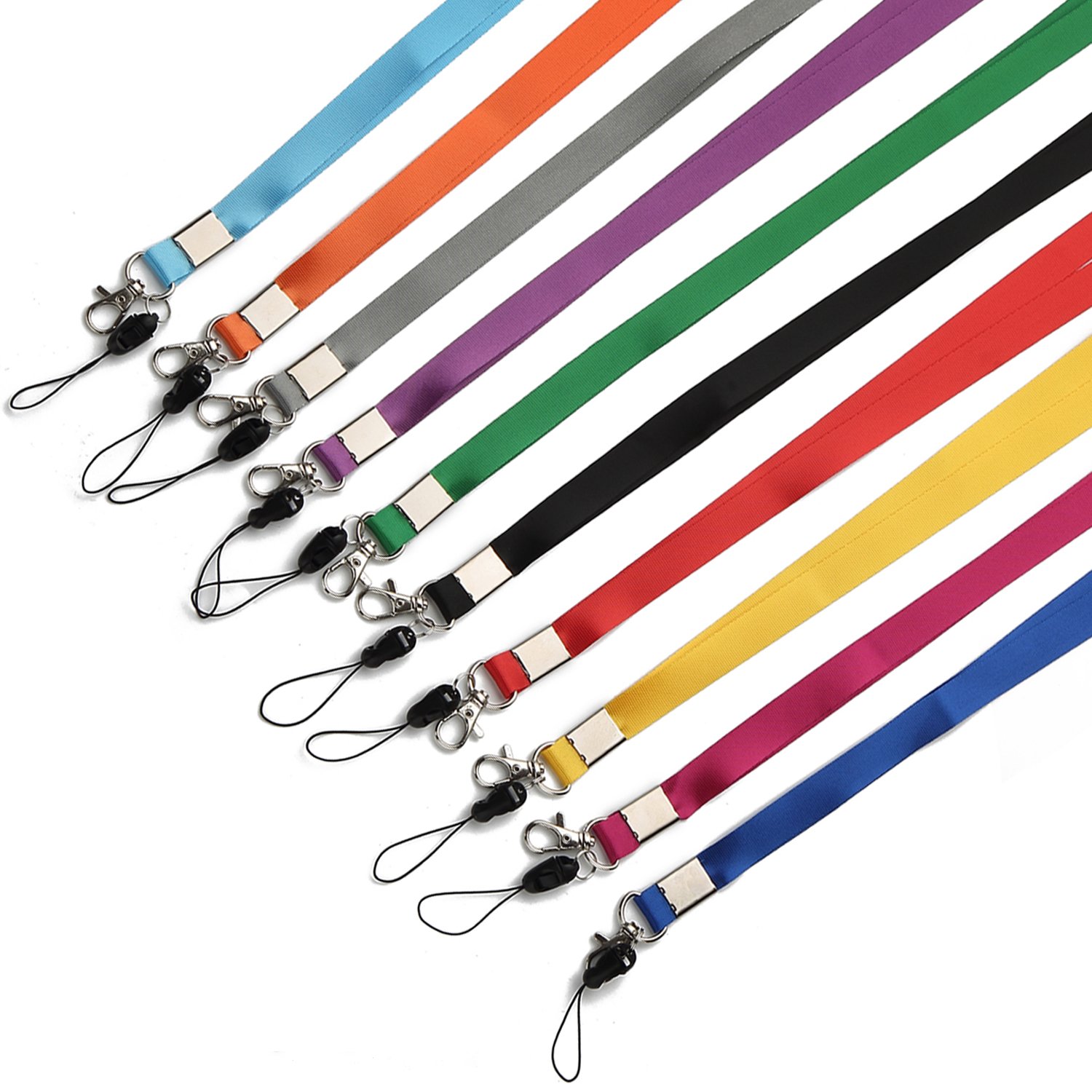 YOUOWO 10 Pcs Colorful ID Lanyards for Office, Cruise & Kids - Multi-Purpose Use