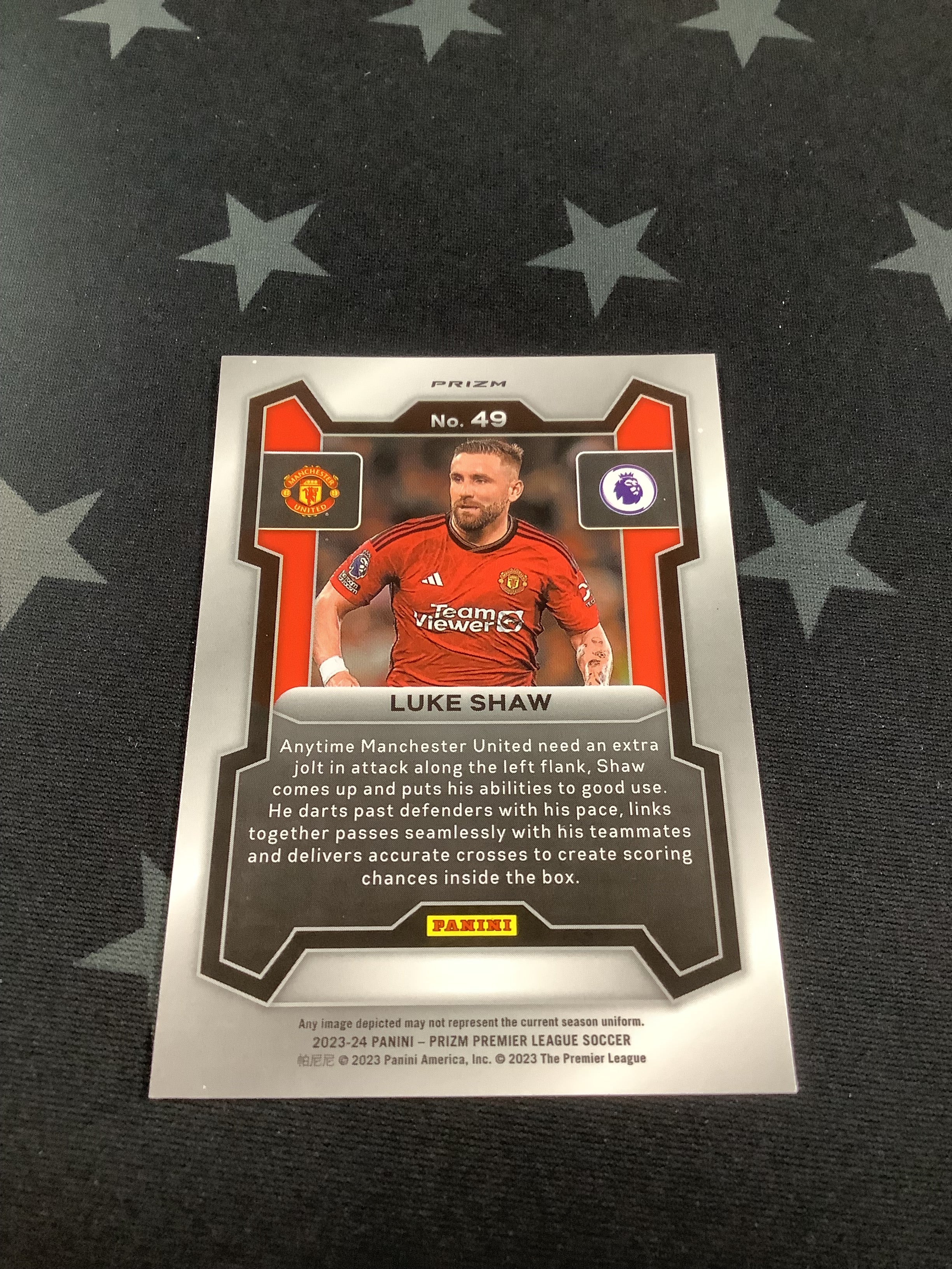 2023-24 Panini Prizm Premier League Soccer Luke Shaw White Prizm Manchester United #49 - Perfect for Soccer Collectors & Fans
