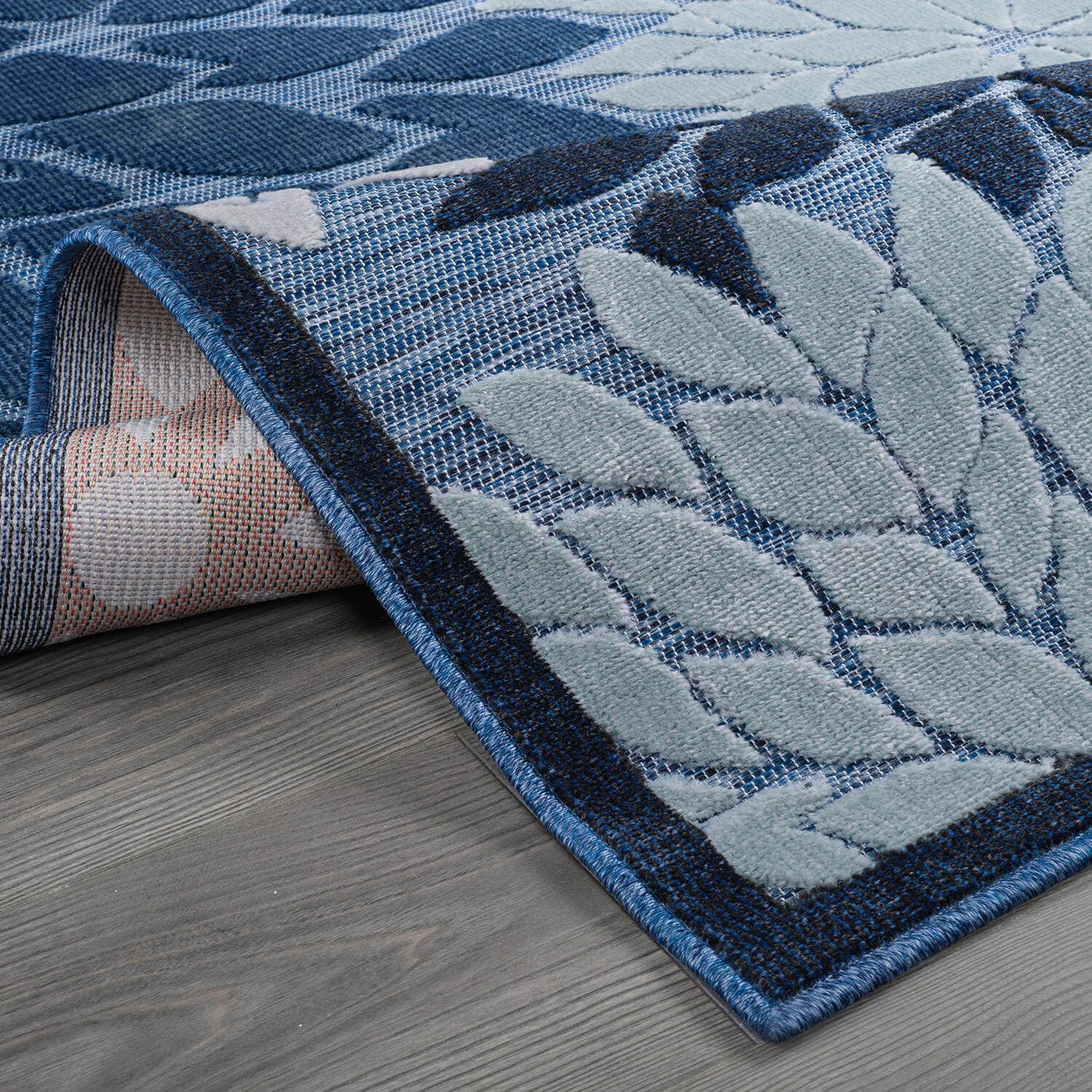 Beverly Rug 8x10 Modern Floral Tropical Indoor Outdoor Area Rug - Non-Shedding, Washable, Easy Clean - Navy Blue - Perfect for Patio, Living Room, Porch & Garden Decor