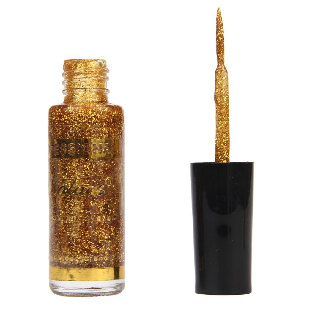 Anboo Gold Nail Art Glitter Polish - Professional Manicure Painting Pen for DIY Nail Designs at Home, Salon & Parties | Long-Lasting Metallic Finish for Nail Art Enthusiasts