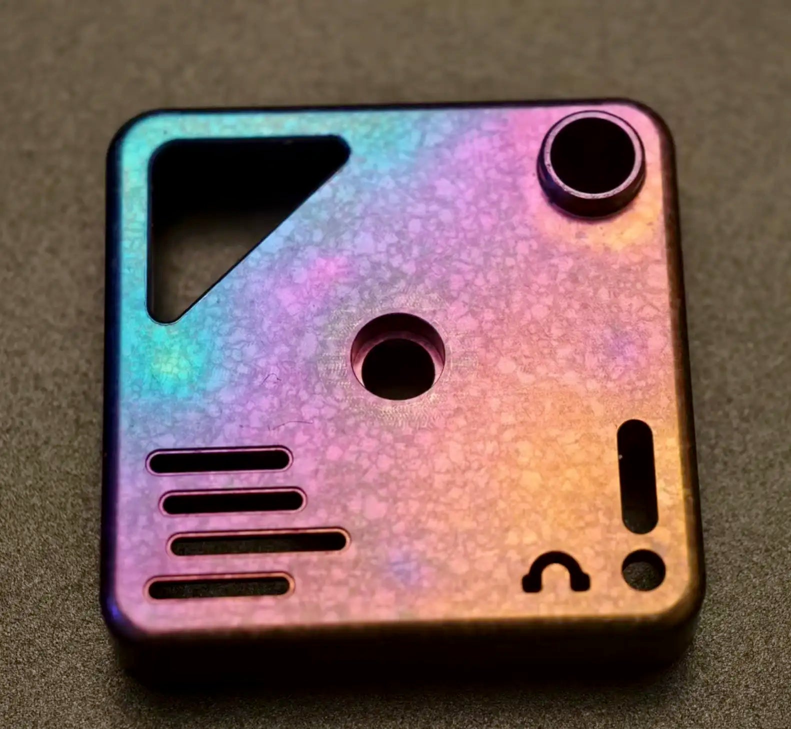 Custom 4U Personalized Titanium Alloy Keycaps for Record Players - Artistic Timascus Decorative Keycaps for Mechanical Keyboards (Perfect for Audiophiles & Keyboard Enthusiasts)