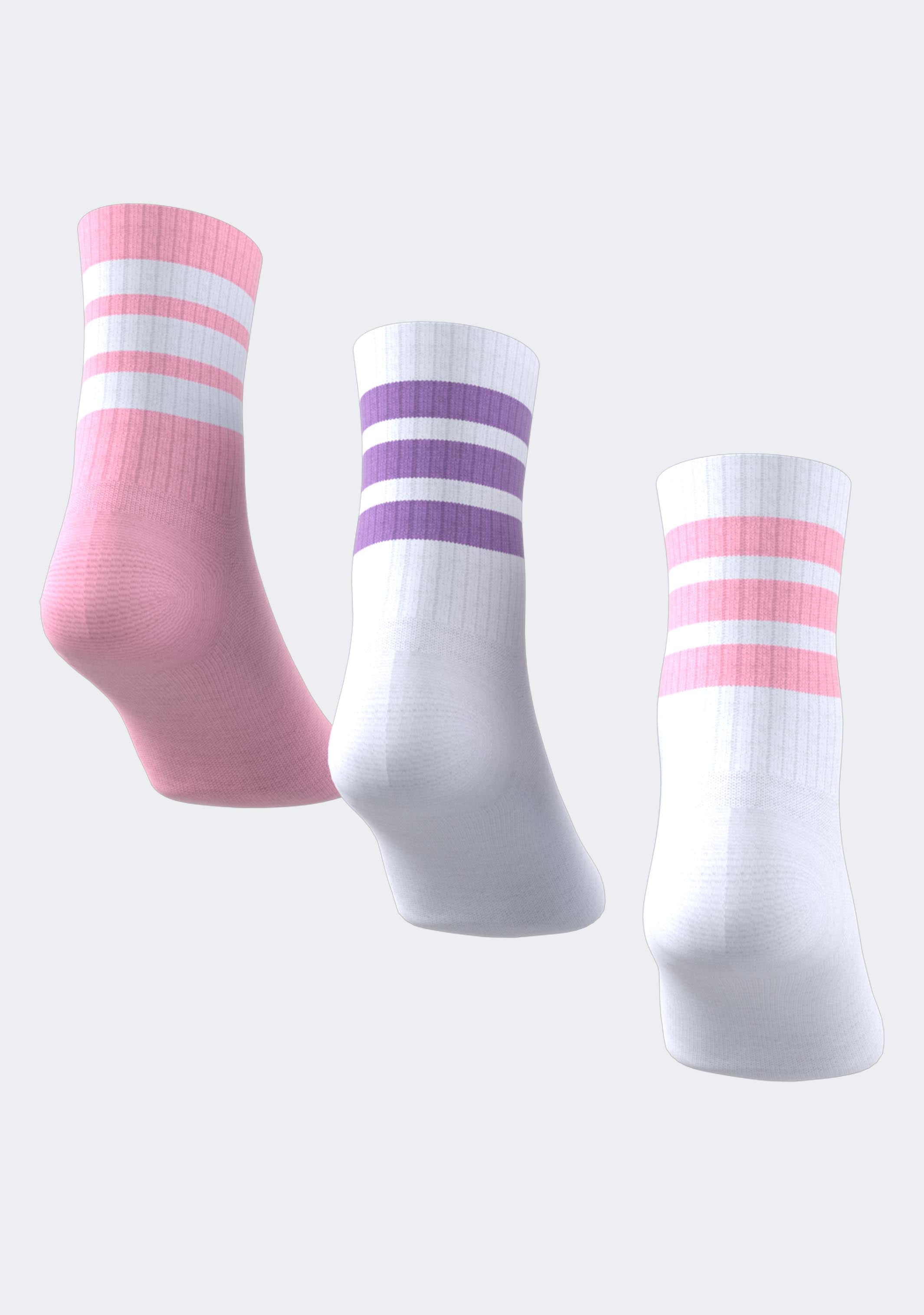 Adidas Kids' 3-Pack Ribbed Crew Socks - Soft Cotton Athletic Socks for Boys & Girls - Perfect for School, Sports & Everyday Wear