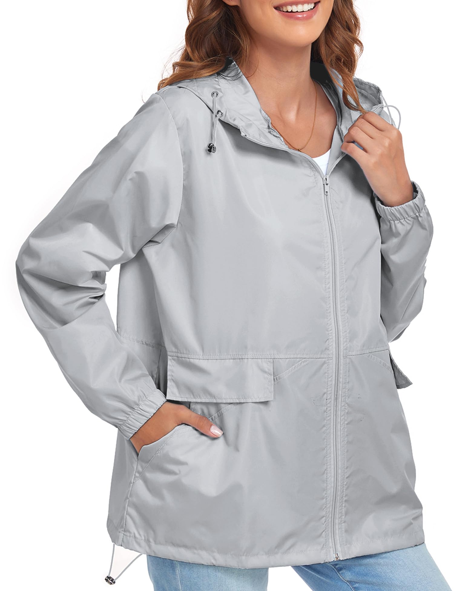 Lightweight Waterproof Women's Raincoat - Packable Windproof Hooded Rain Jacket for Outdoor Activities (Sizes S-XXL) | Perfect for Hiking, Travel & Commuting