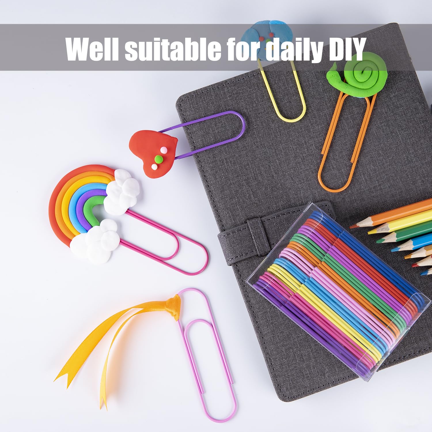 Jumbo Paper Clips 40-Pack - 4 Inch Large Vinyl Coated Paperclip Set in Multicolors for Office, School & Document Organization | Perfect for Bulk Filing, Craft Projects & Heavy Duty Paperwork