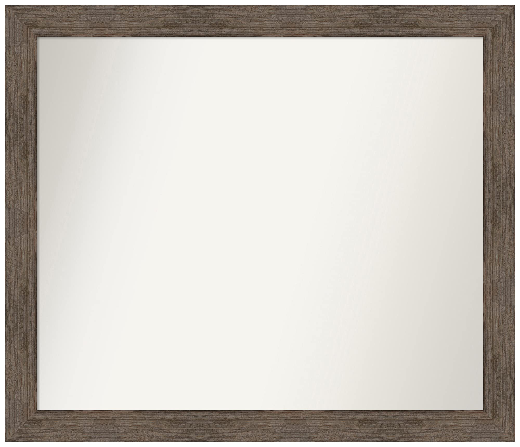 Amanti Art 24x28 Inch Non-Beveled Custom Wall Mirror with Hardwood Mocha Narrow Frame - Bathroom, Living Room, Bedroom Decor - Various Sizes Available - Brown Wooden Mirror for Home & Office