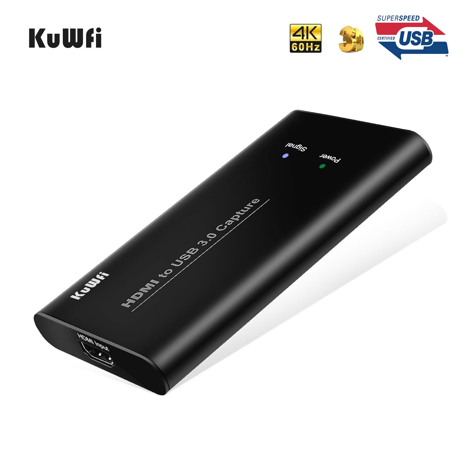 KuWFi HDMI to USB 3.0 Capture Card for PC Gaming - 1080P Video Audio Recorder for Live Streaming, Game Broadcast on PS4, Switch, Xbox & Laptop - Perfect for Twitch, YouTube & OBS Streaming
