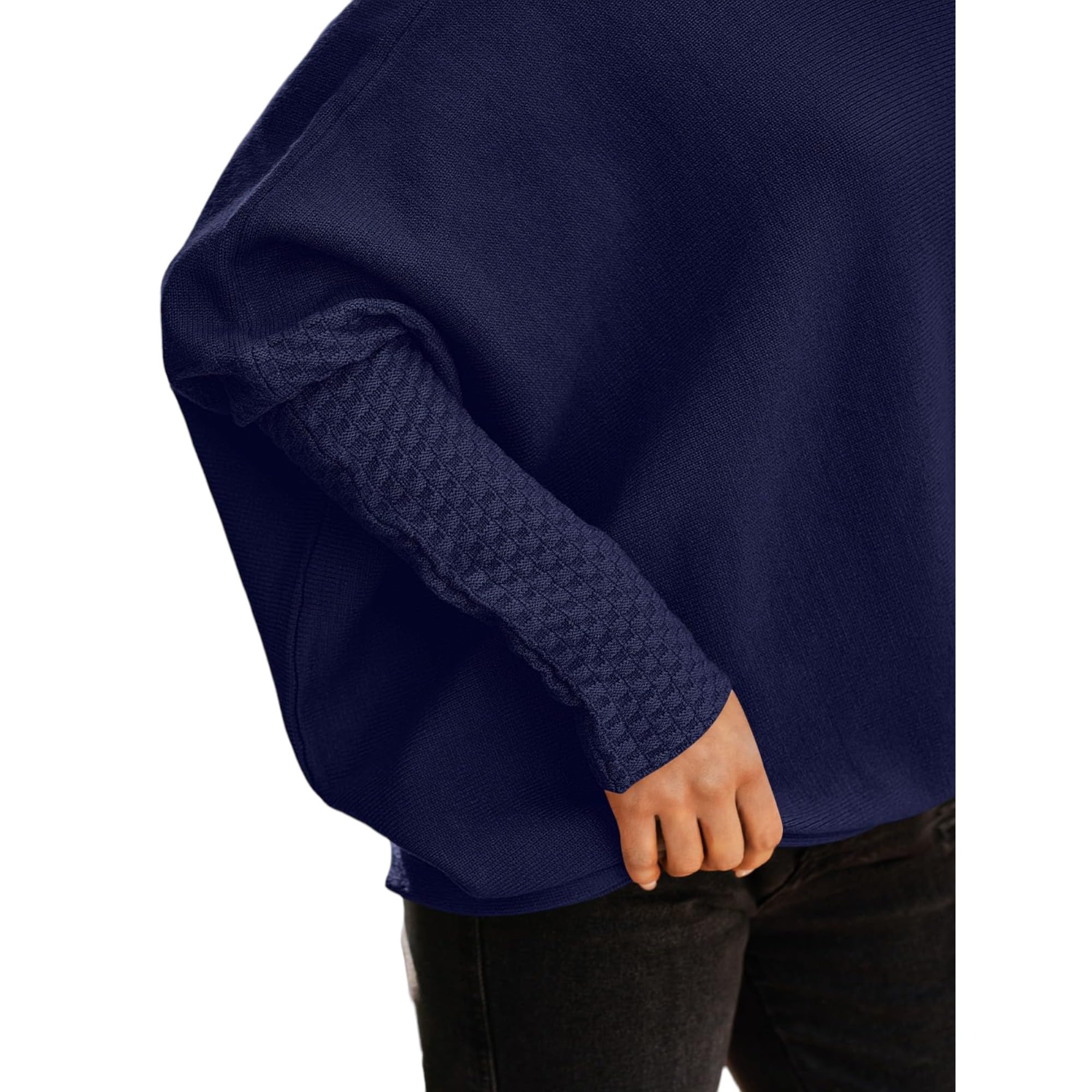 Women's Oversized Knit Pullover Sweater - Batwing Sleeve Off Shoulder Casual Top for Fall | Cozy Autumn Layering & Weekend Outfits