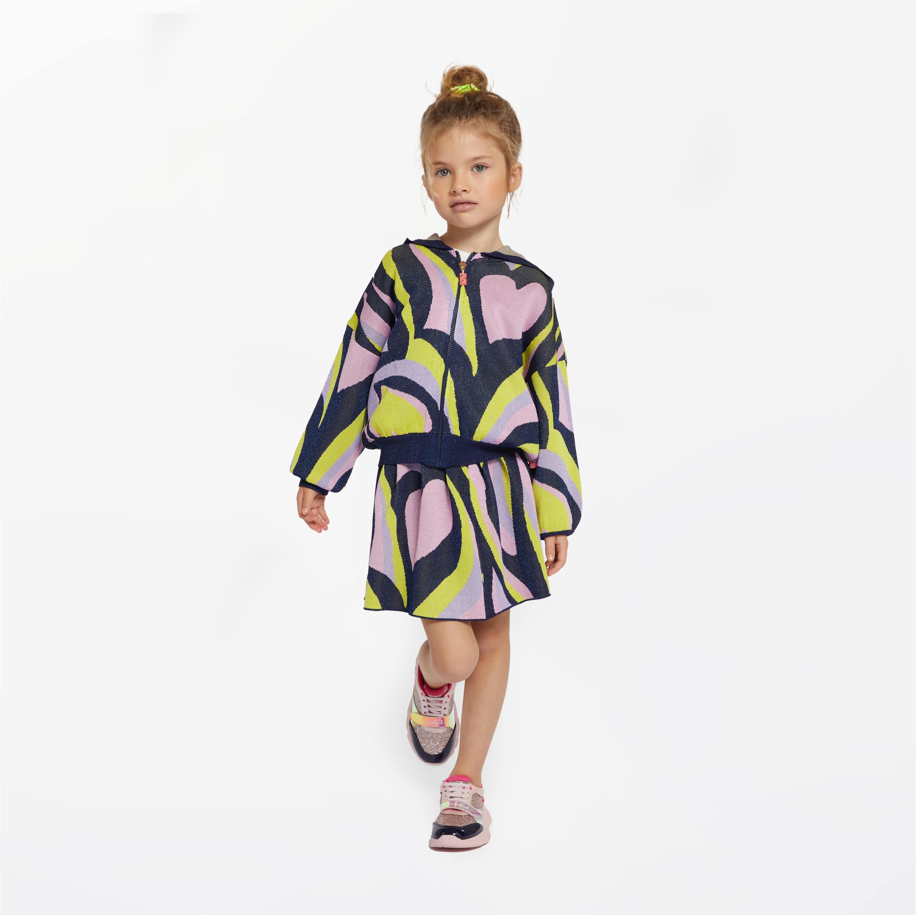 Billieblush Girls' Heart Print Knitted Skirt - Soft Lilac Purple Winter Skirt for Toddler & Kids - Perfect for School, Parties & Family Photos