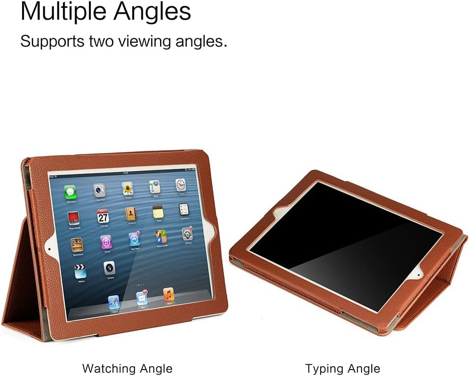 Premium PU Leather iPad 9.7 Inch Case (2018/2017/Air 2/Air 1) - Shockproof Corner Protection & Scratch-Resistant Smart Cover with Auto Sleep/Wake - Perfect for Work, Travel & Home Use (Brown)