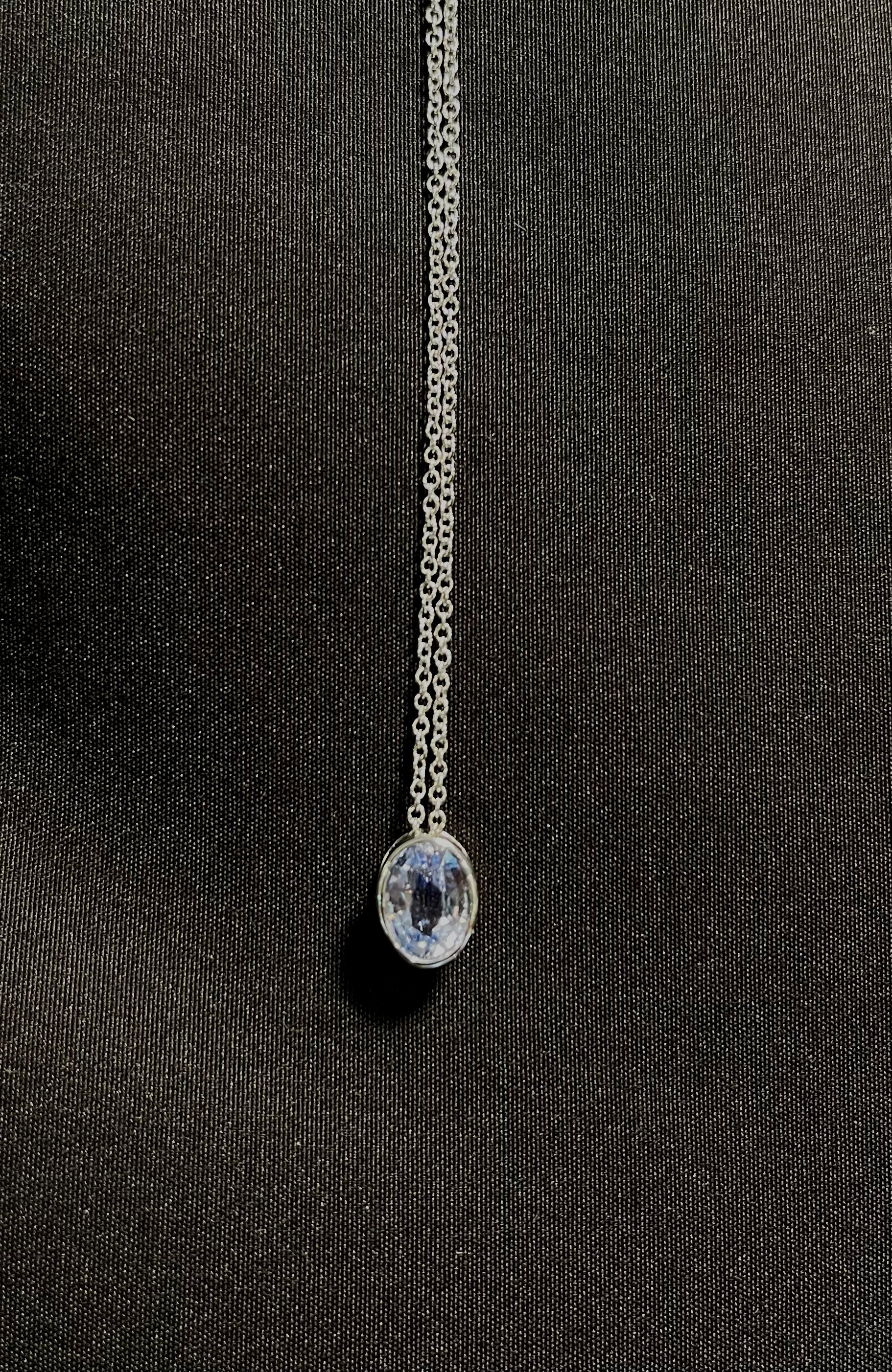 Exquisite Oval Sapphire Pendant Necklace for Women - Elegant 925 Sterling Silver Jewelry Gift for Her - Perfect for Weddings, Anniversaries & Special Occasions