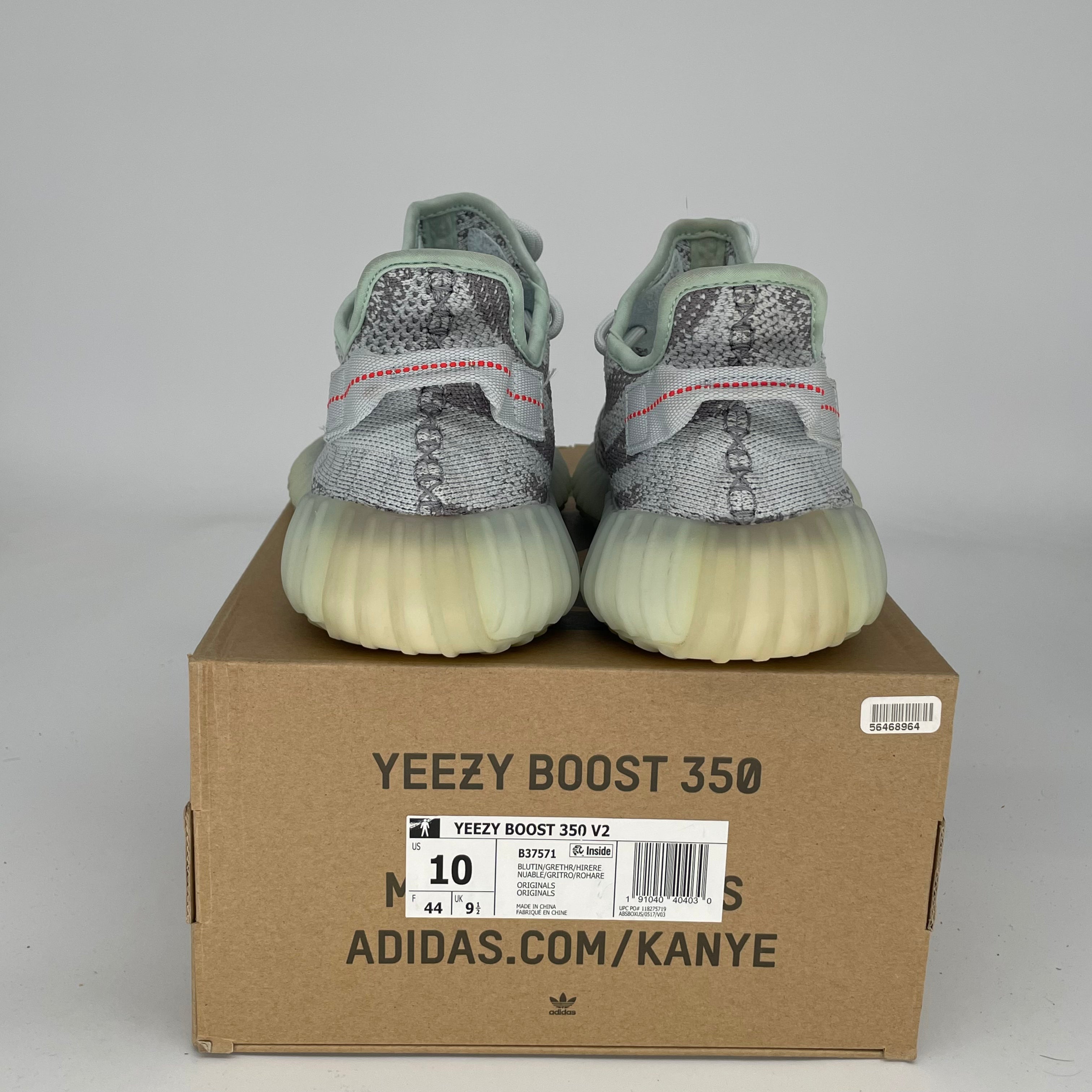 Adidas Yeezy Boost 350 V2 Blue Tint Sneakers - Men's Size 10 (B37571) | Comfortable Running Shoes for Casual Wear & Gym Workouts