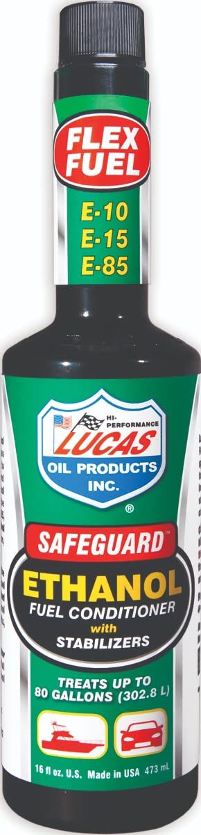 Lucas Oil 10576-12PK Safeguard Ethanol Fuel Conditioner - 16 oz. (12 Pack) | Fuel Stabilizer for Gasoline, Ethanol Blends | Prevent Corrosion, Improve Engine Performance for Cars, Boats, Motorcycles & Small Engines