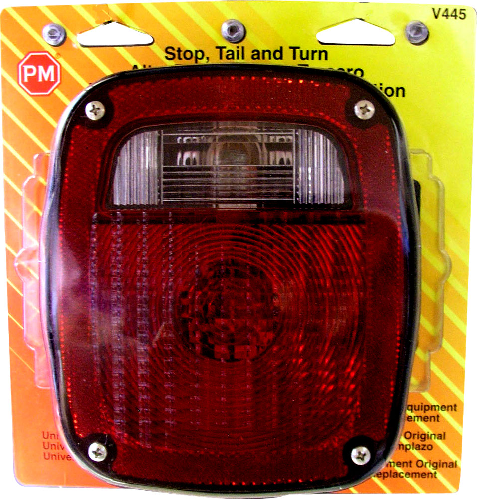 Universal PM V445 3-Stud LED License Plate Tail Light - 6 Pack for Trucks, Trailers & Motorcycles - Durable & Weatherproof for Nighttime Safety