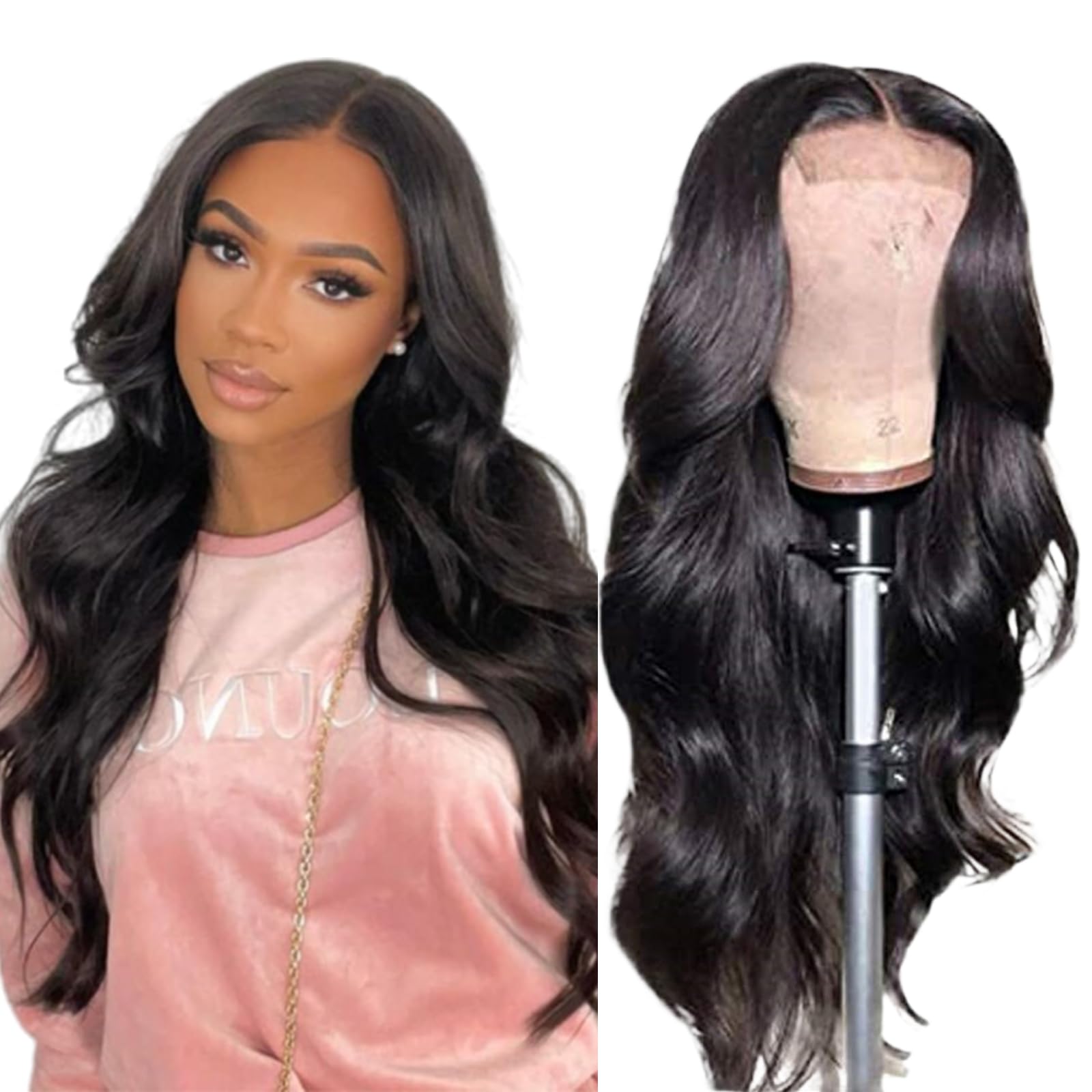 4x4 Lace Front Human Hair Wigs - 150% Density 28