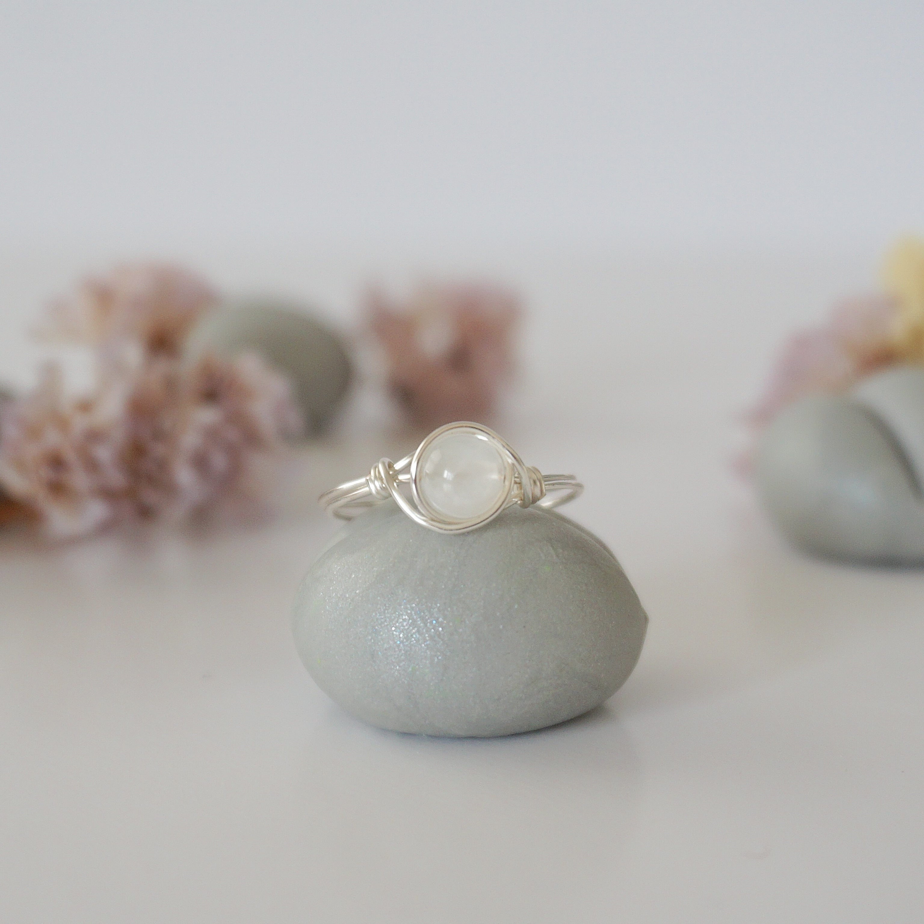 Simple Birthstone Ring with Rainbow Moonstone - Elegant & Dainty Jewelry for Women, Perfect for Gifts, Anniversaries & Everyday Wear