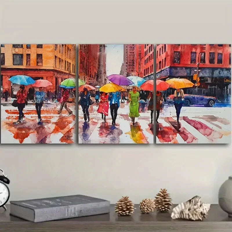 3-Piece New York City Wall Art Set - Vibrant Streets Canvas Framed 40x60cm - High Quality Print - 100% Australian Made - Ready to Hang - Perfect for Living Room, Bedroom & Office Decor
