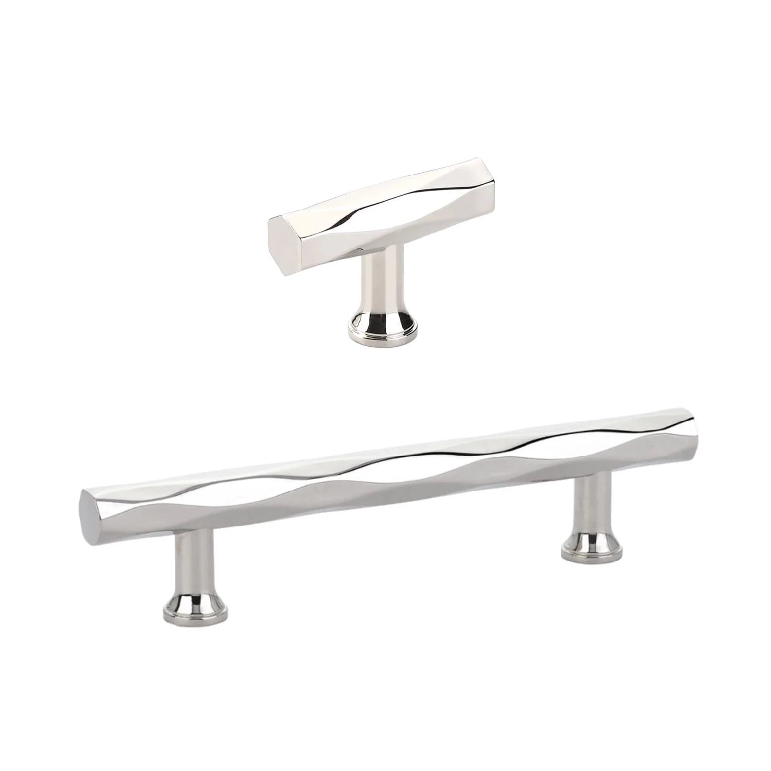 American Designer T Bar Drawer Pulls - Polished Nickel Finish for Modern Cabinets & Furniture Hardware