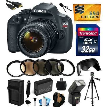 Canon EOS Rebel T5/2000D/4000D DSLR Camera with 18-55mm Lens Kit - 32GB Memory Card, Flash, Battery & Accessories Bundle - Perfect for Photography Beginners, Travel & Family Events