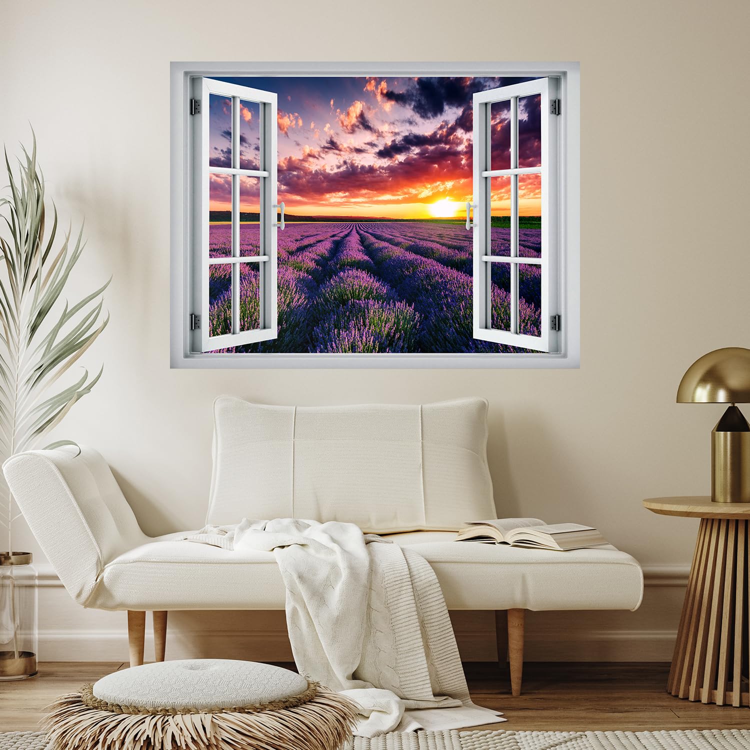 Wall26 Removable Sunset Purple Lavender Flower Garden Wall Sticker - 24
